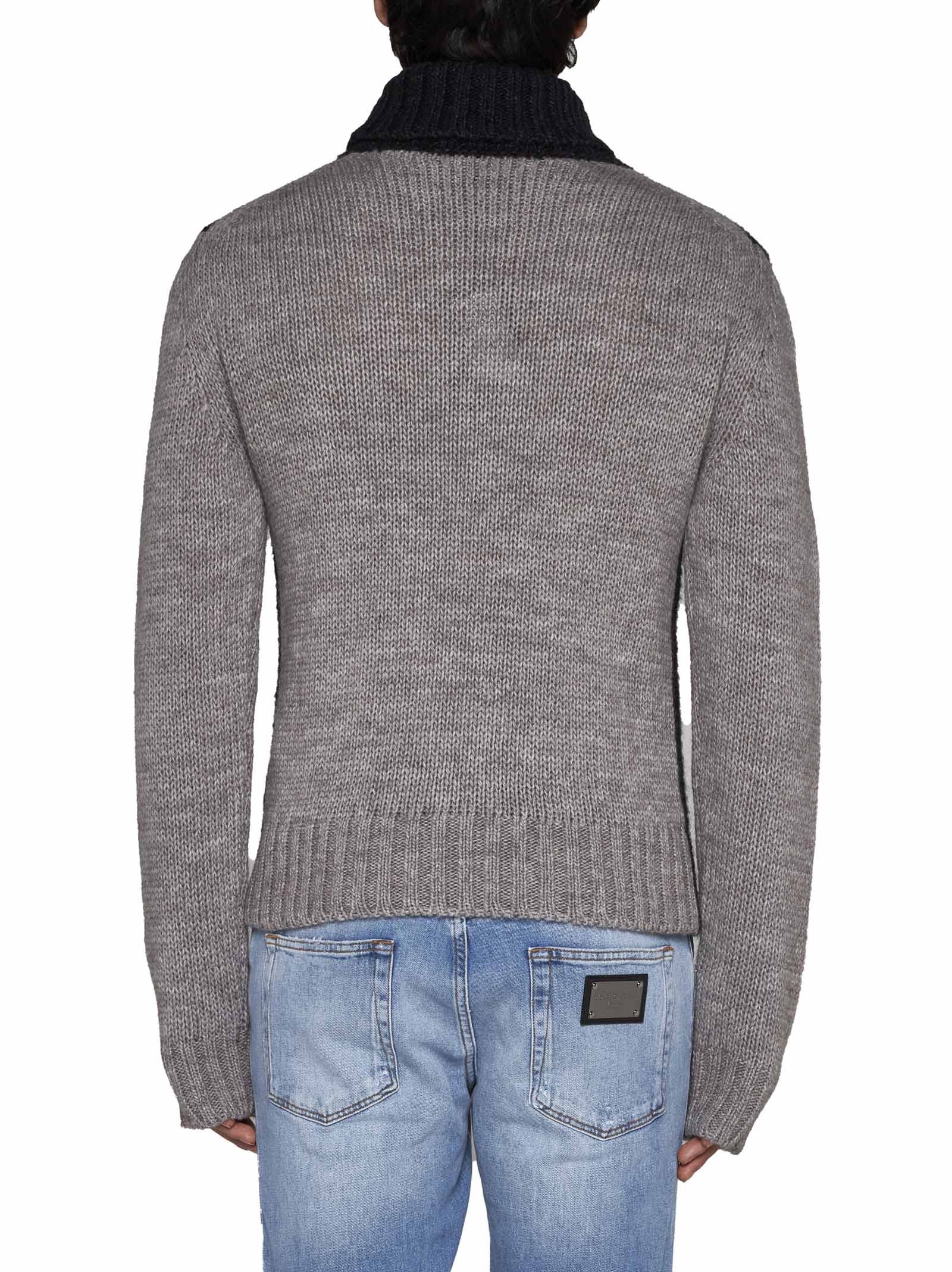 【送料&関税込】Dolce & Gabbana Alpaca Blend Turtleneck DOLCE GABBANA Vintage Knitted Alpaca Wool Striped Brown