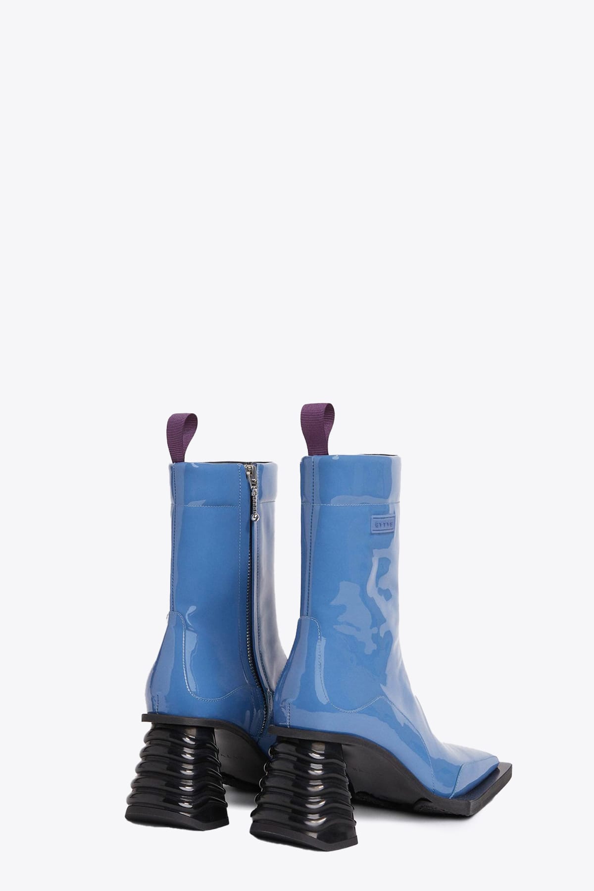 Eytys Gaia Astro Blue patent leather heeled ankle boots - GAIA