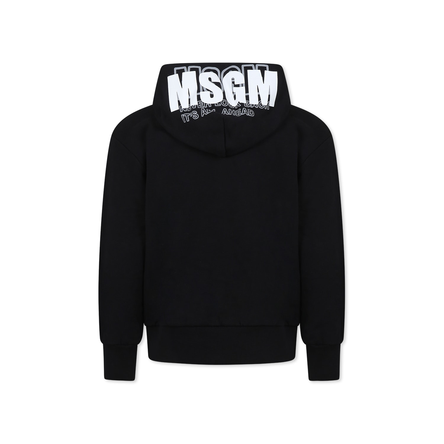 MSGM Black Sweatshirt For Kids With Logo | italist