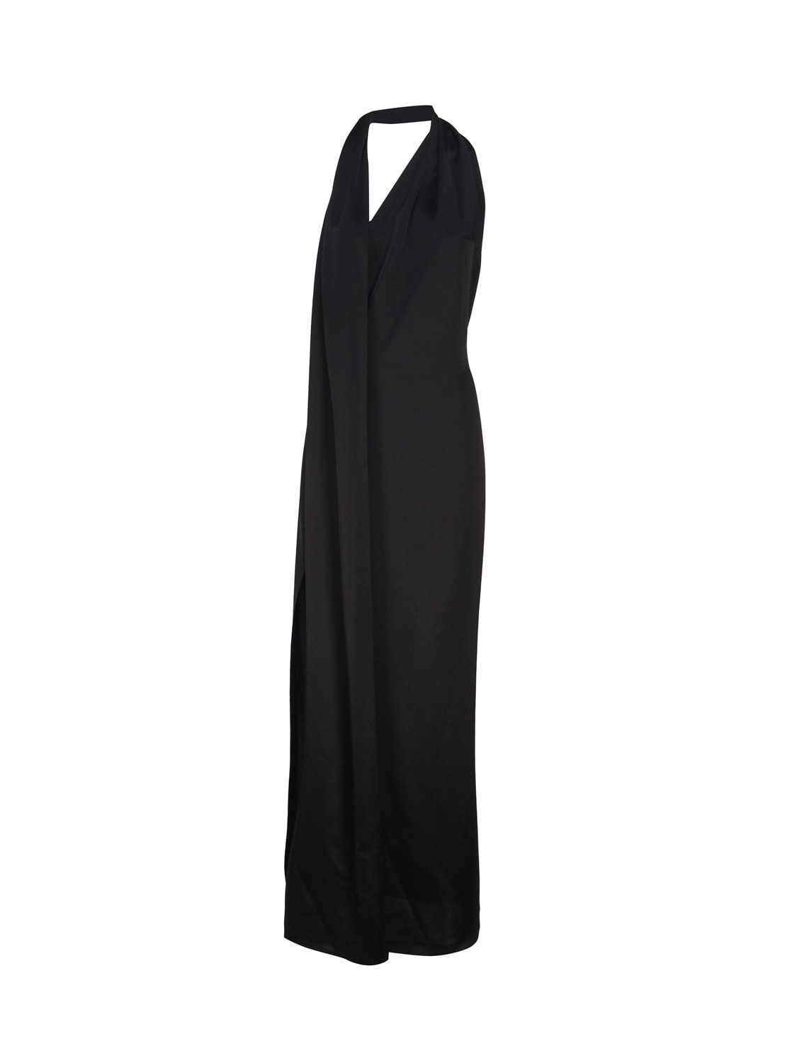 black satin long dress