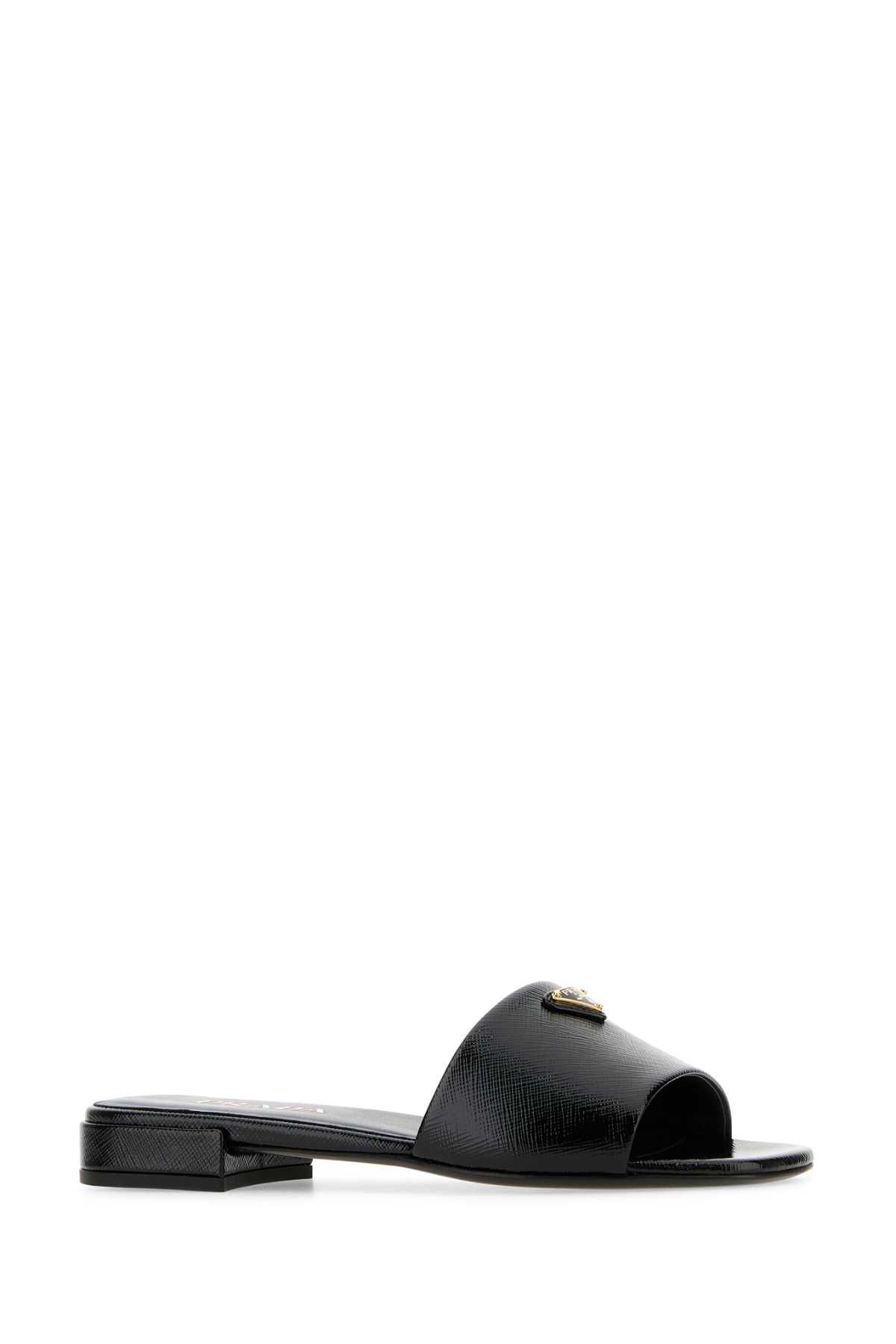 Prada Black Leather Slippers | italist