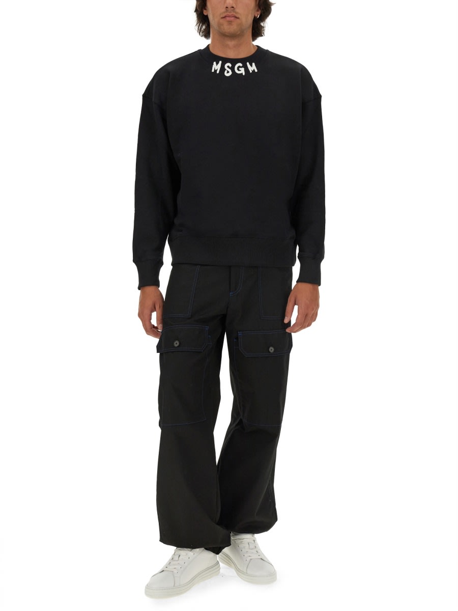 MSGM ロコフリントトトハック 3341MDZ43371 99 MSGM ロゴ トートバッグ | ブラック | FARFETCH JP