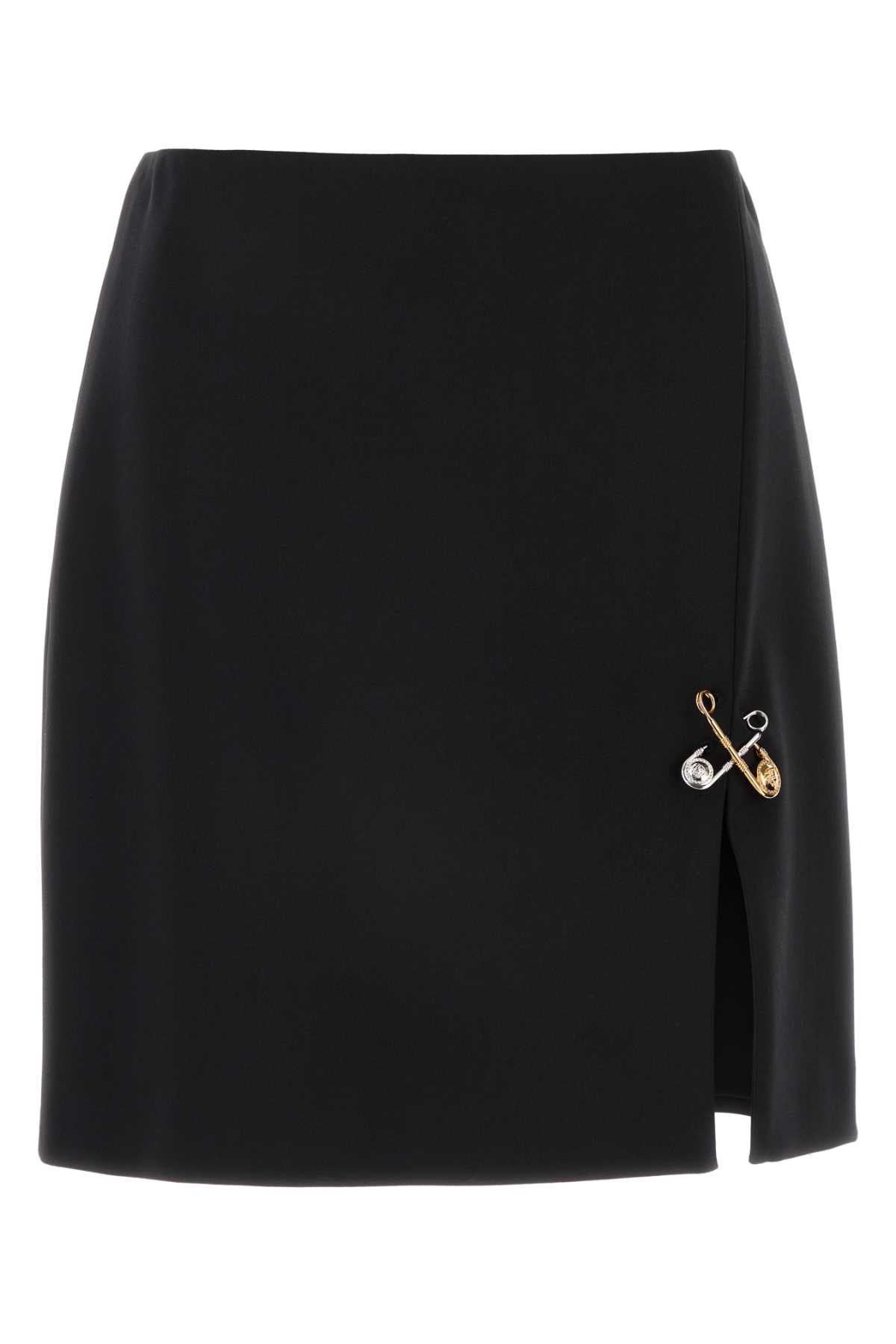 【送料&関税込】Versace Black Stretch Wool Skirt Versace Black Stretch Wool Skirt | italist