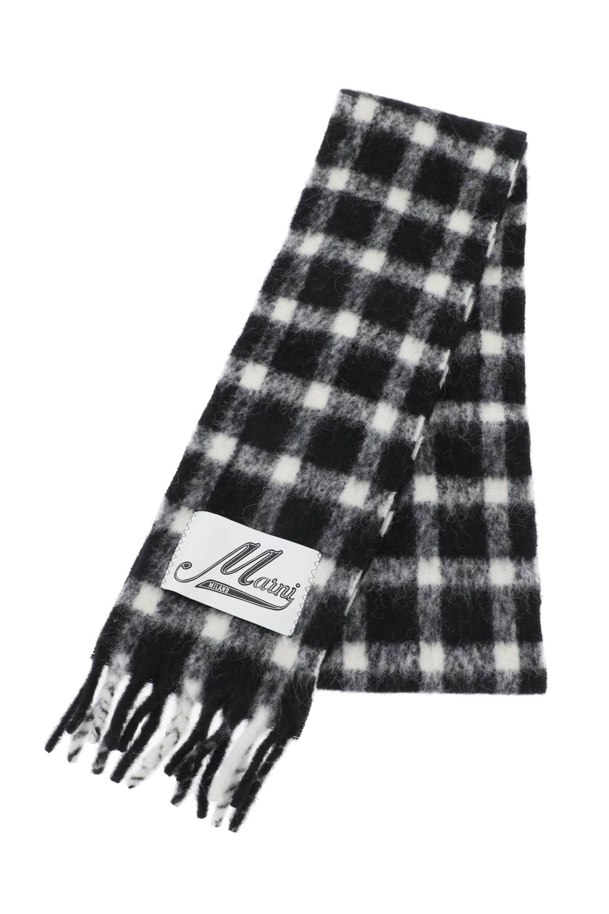 Drole de Monsieur Plaid Check-pattern Fringed Scarf in White for Men