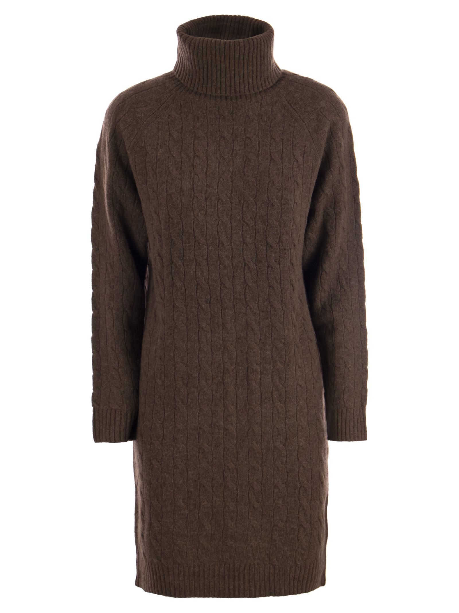 knitted turtleneck dress