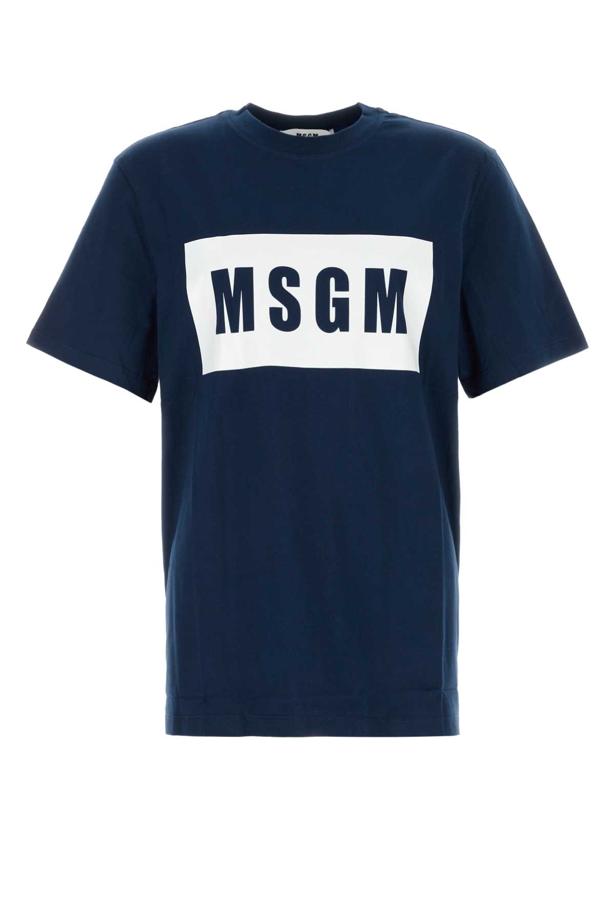 Tシャツ・カットソー MSGM Navy Blue Cotton T-Shirt MSGM Navy Blue Cotton T-shirt | italist