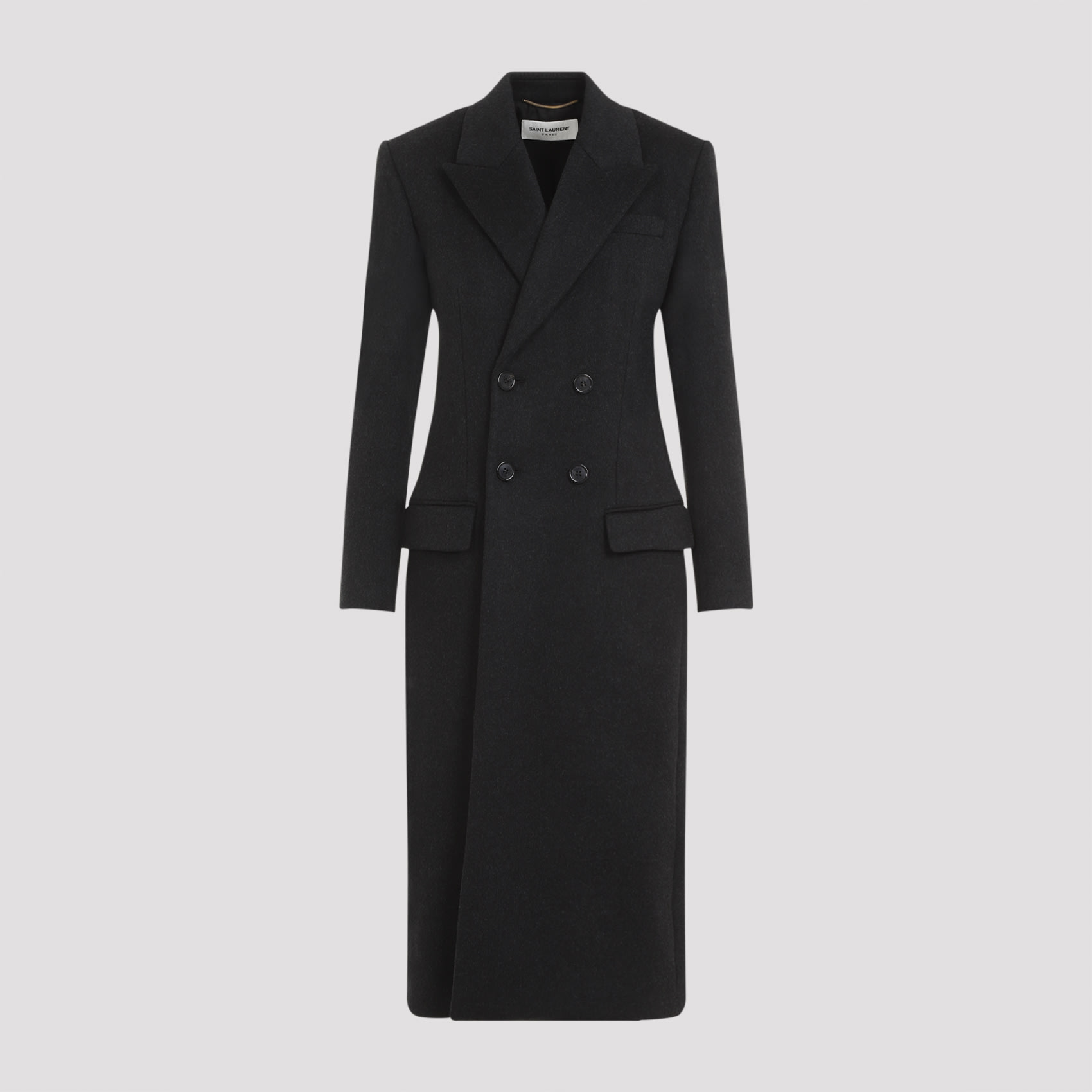 【送料&関税込】Saint Laurent Slate Wool And Cashmere Coat 5d2198dee4090b866d0d5e091c7cd2