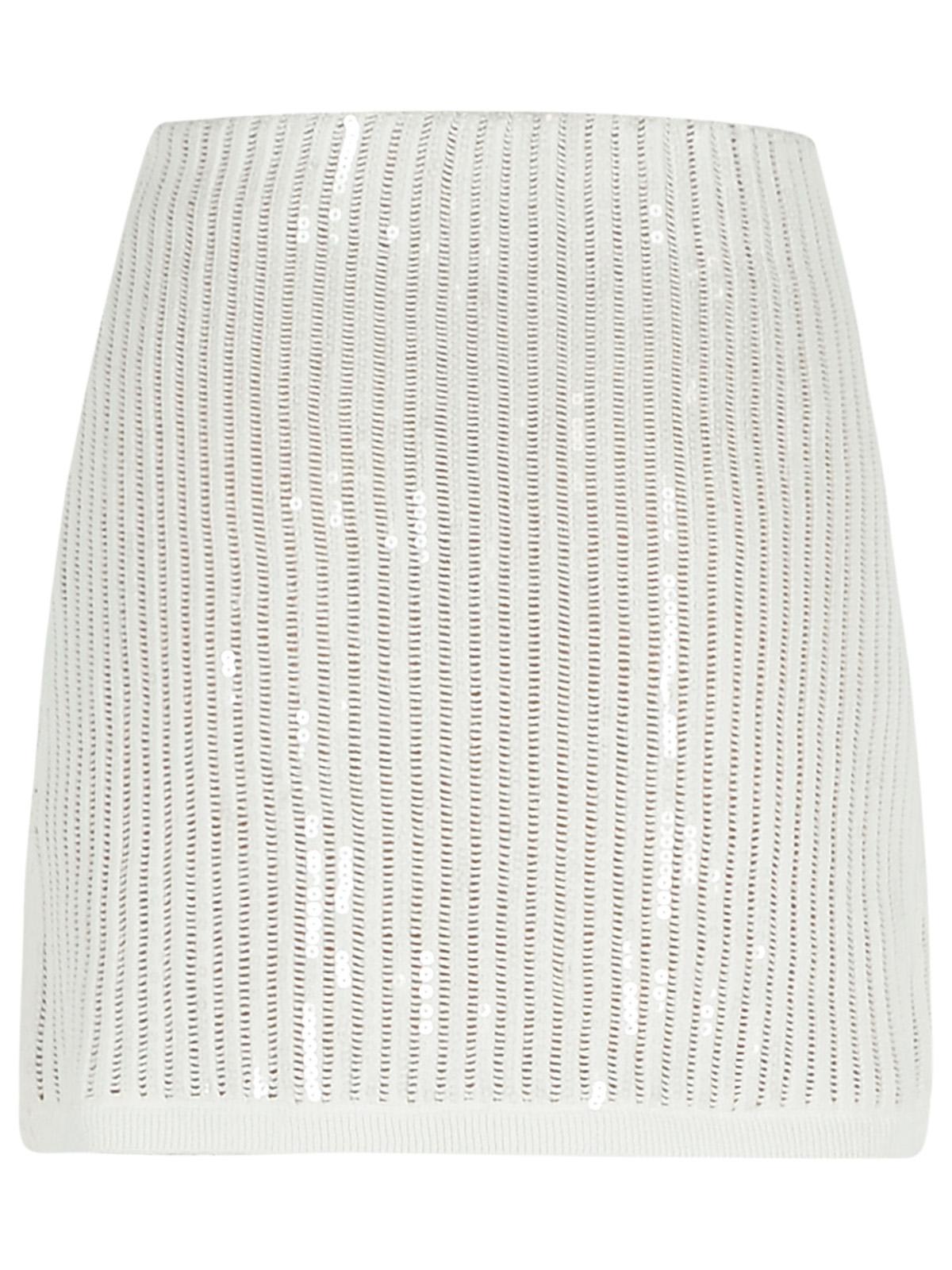 self-portrait 'crochet' Skirt In White Cotton Blend