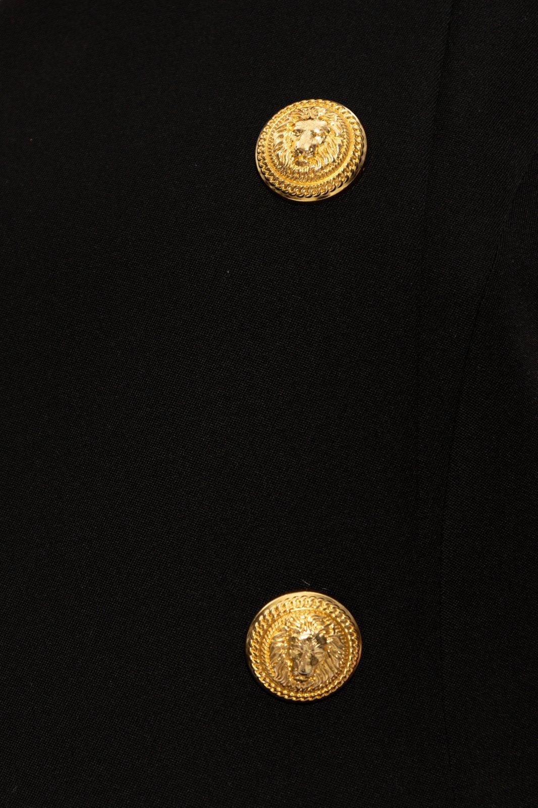 BALMAIN ワンショルタ ミニスカト CF0R5036WC09 0PA Balmain レディース パテントレザーミニスカート の ブラック