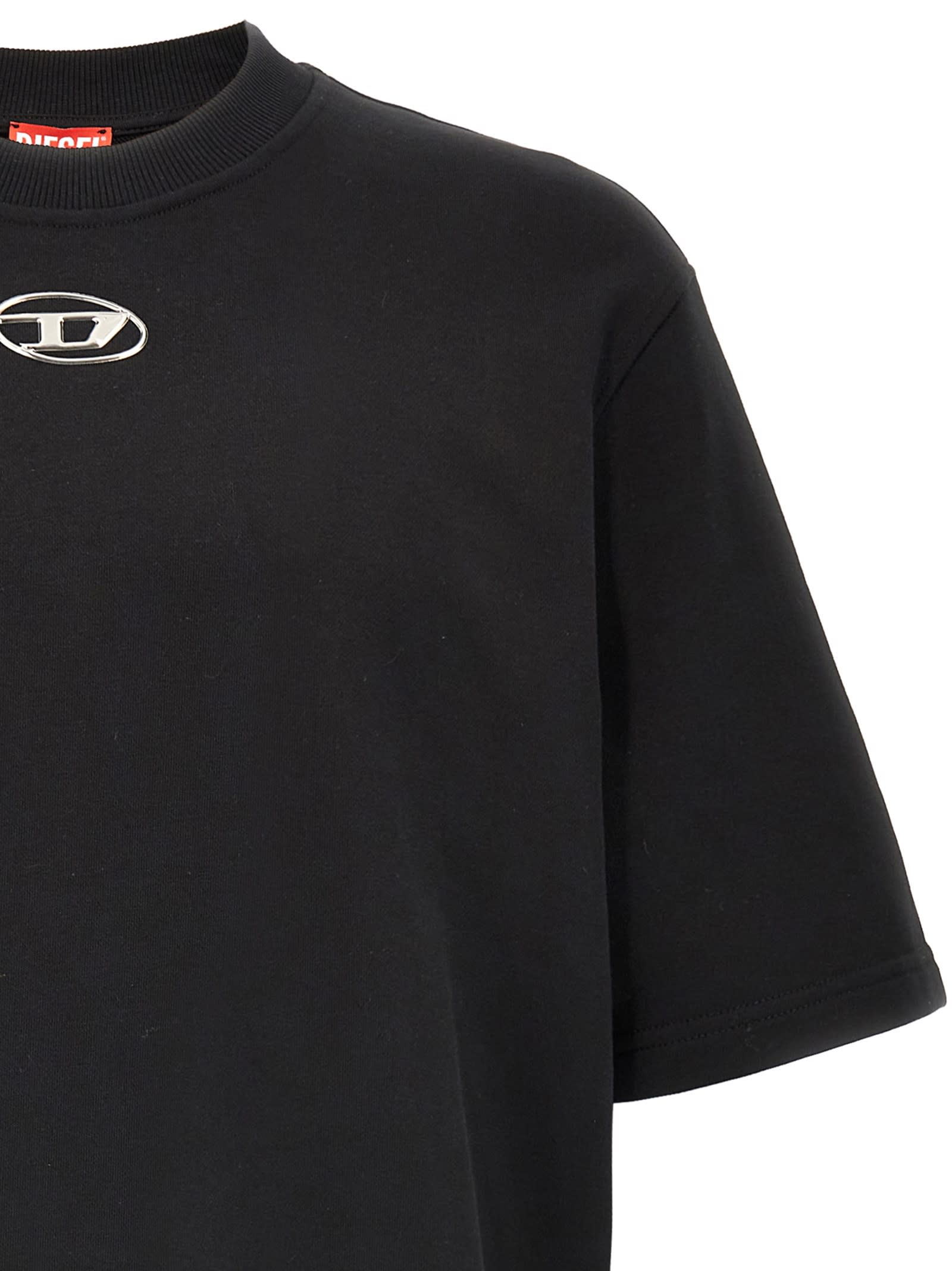 Tシャツ・カットソー DIESEL SS25 'S-Cooling-L1' sweatshirt (A115800BMBJ 9XX) Men's Half-sleeve sweatshirt with metallic logo | Black | Diesel