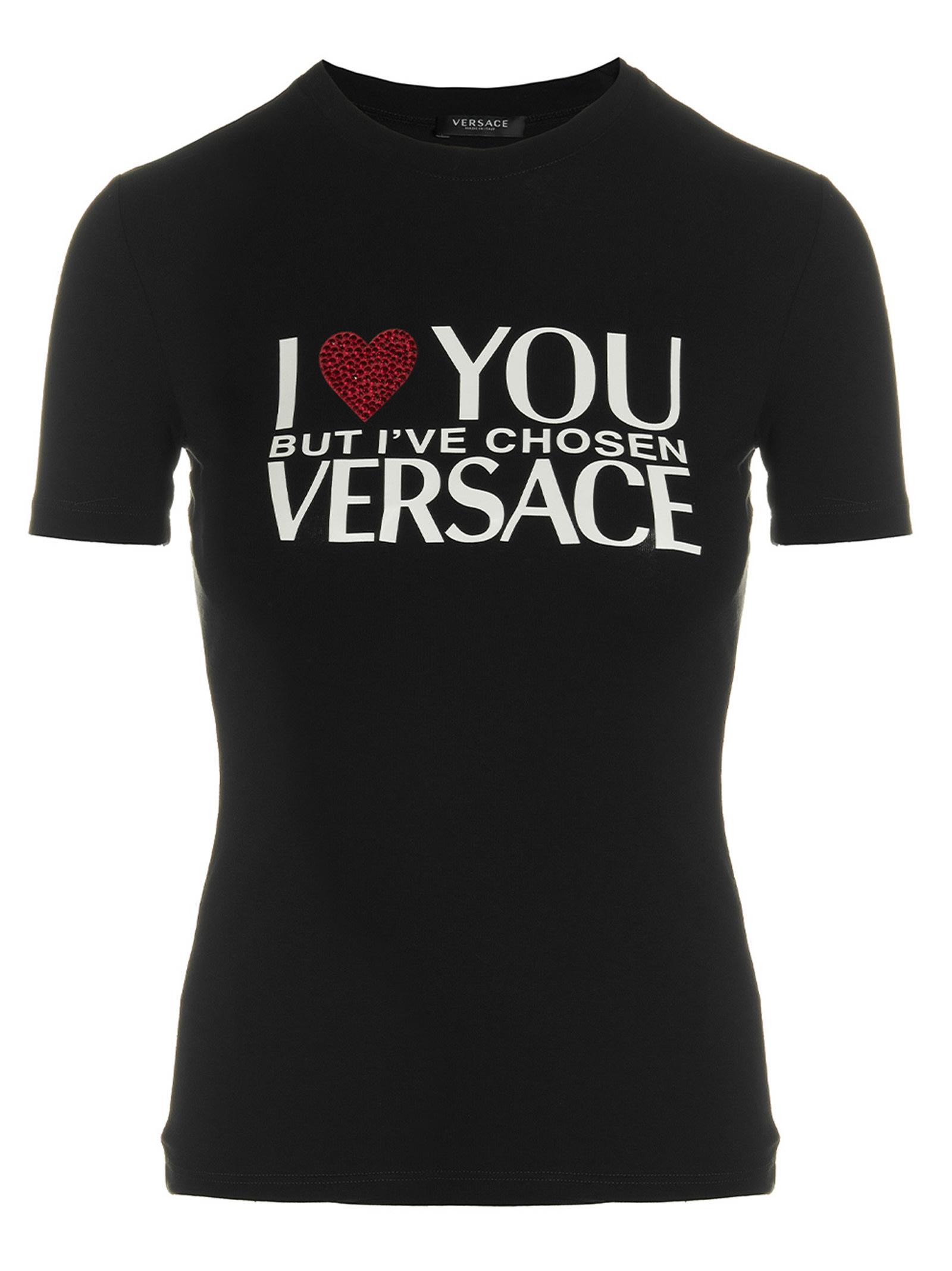 Tシャツ・カットソー VERSACE T-SHIRT \"I YOU BUT...\" (1007521_1A053781B000) Versace I love you t-shirt - Pink - Women | 10075211A053781PI30