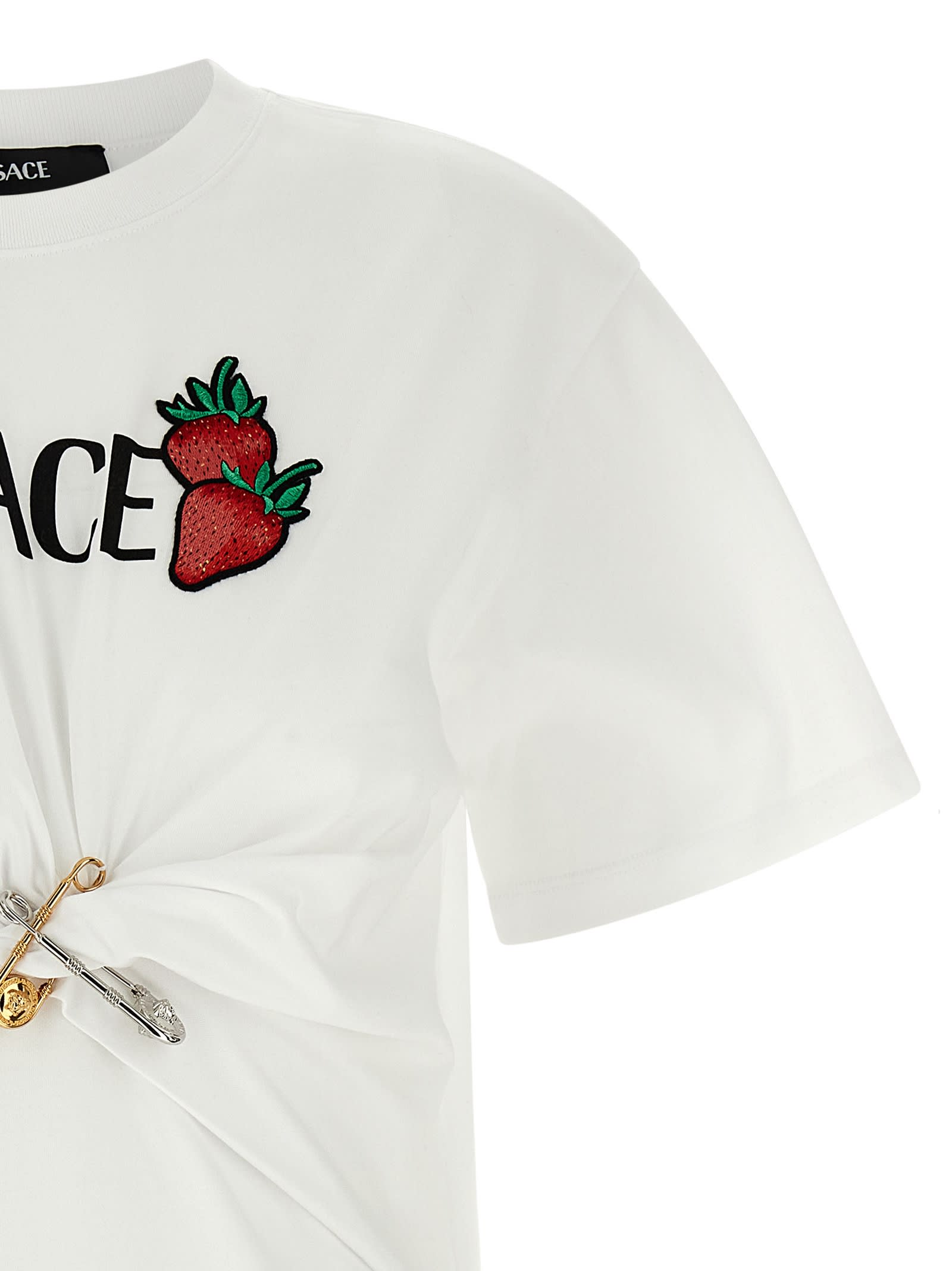 Tシャツ・カットソー VERSACE 'Strawberry' T-shirt White 10189711A13614 STRAWBERRY T-SHIRT (VERSACE/Tシャツ・カットソー