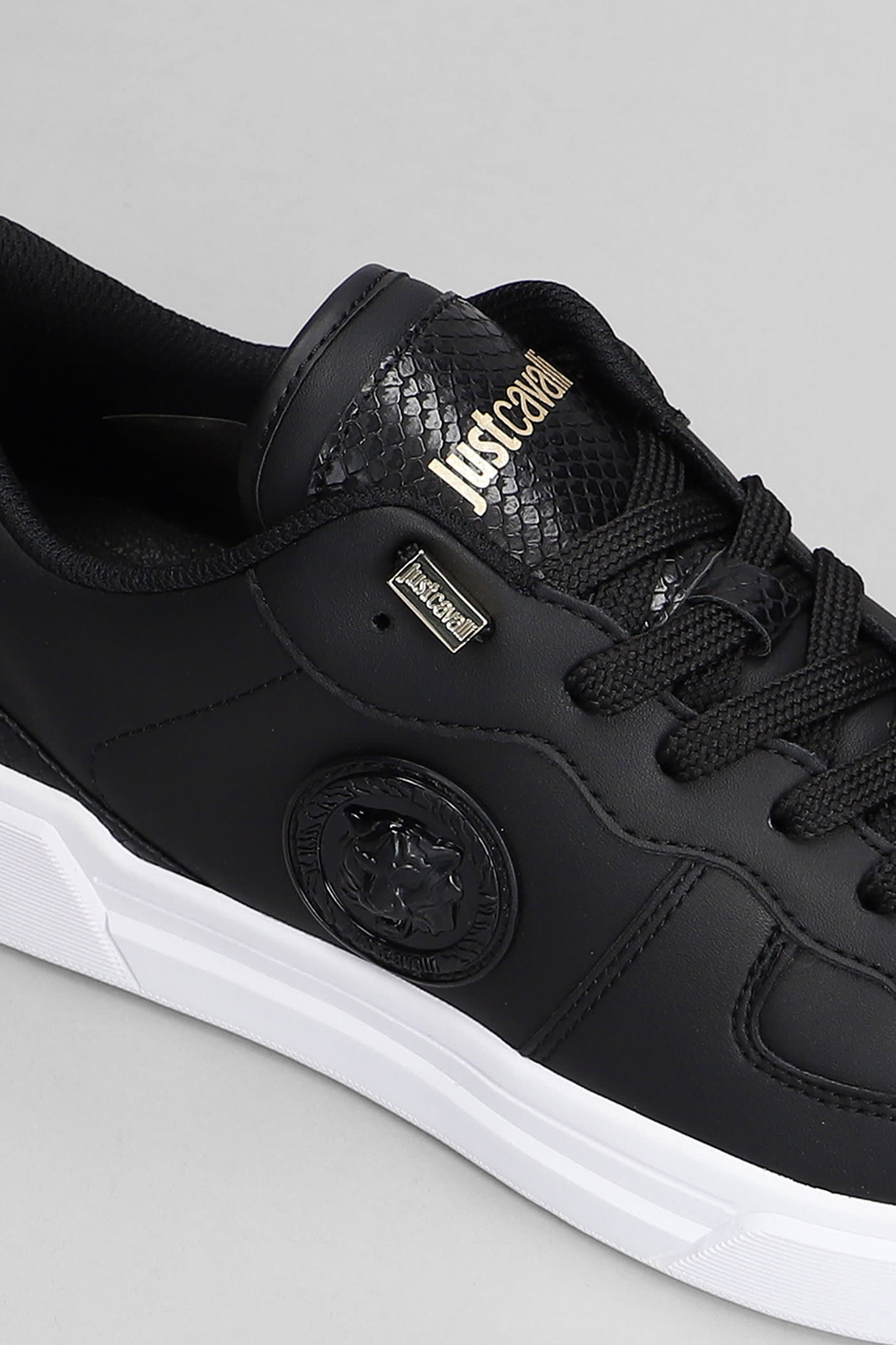 Just Cavalli Sneakers In Black Leather | italist Just Cavalli Sneakers In Black Leather | italist