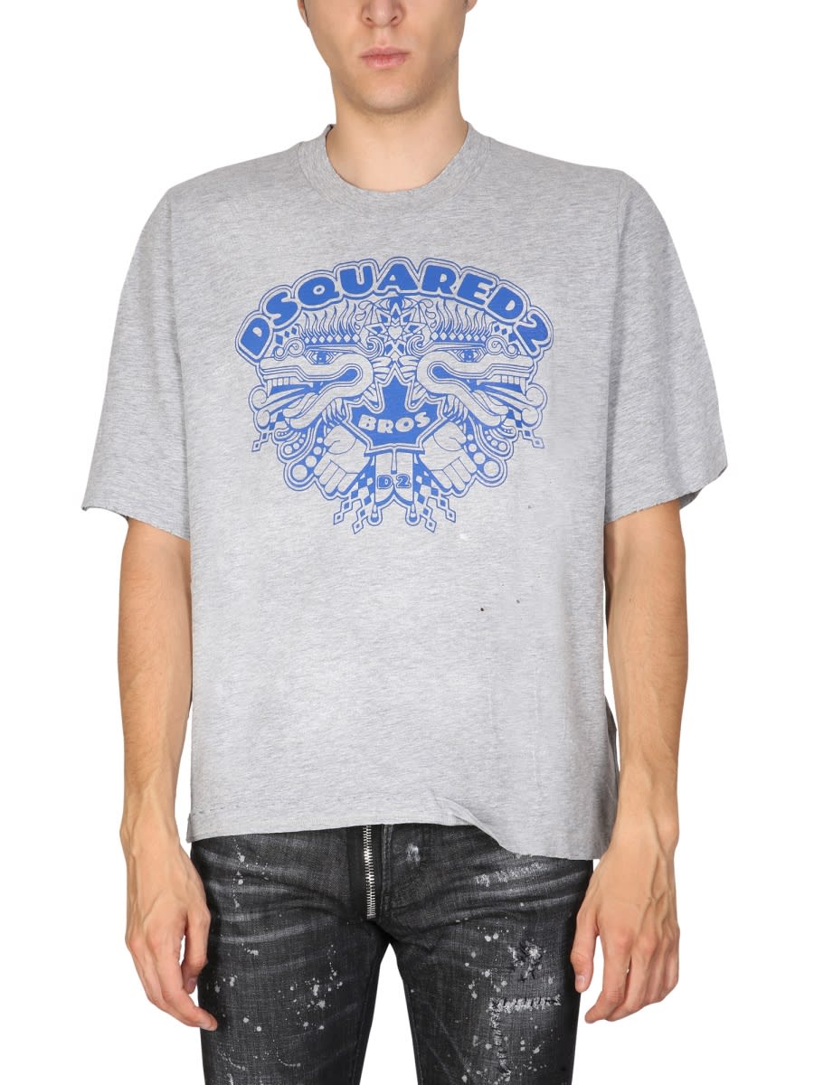 【送料&関税込】Dsquared2 Dragon Bros Football T-shirt Dsquared2 Dragon Bros Football T-shirt | italist