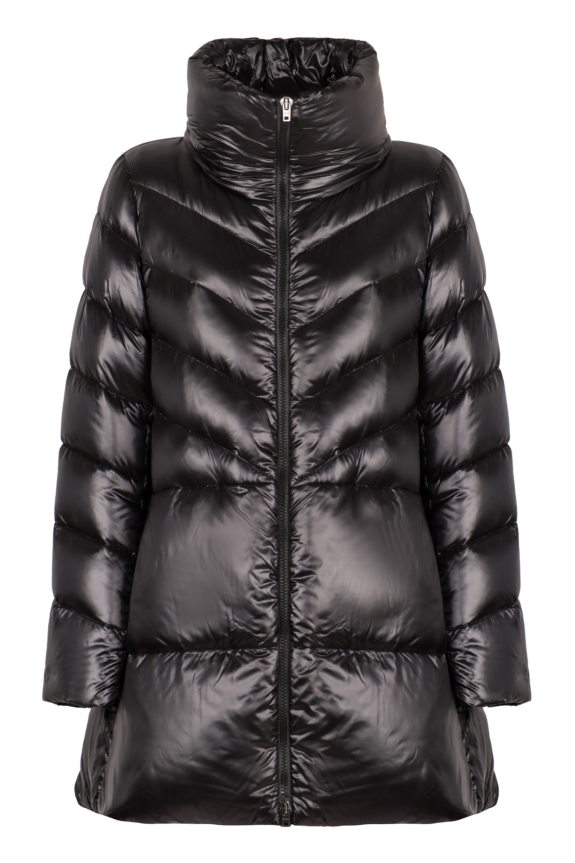 【関税&送料込】Herno Biker Down Jacket In Glossy Nylon Herno Glossy Nylon Down Jacket | italist