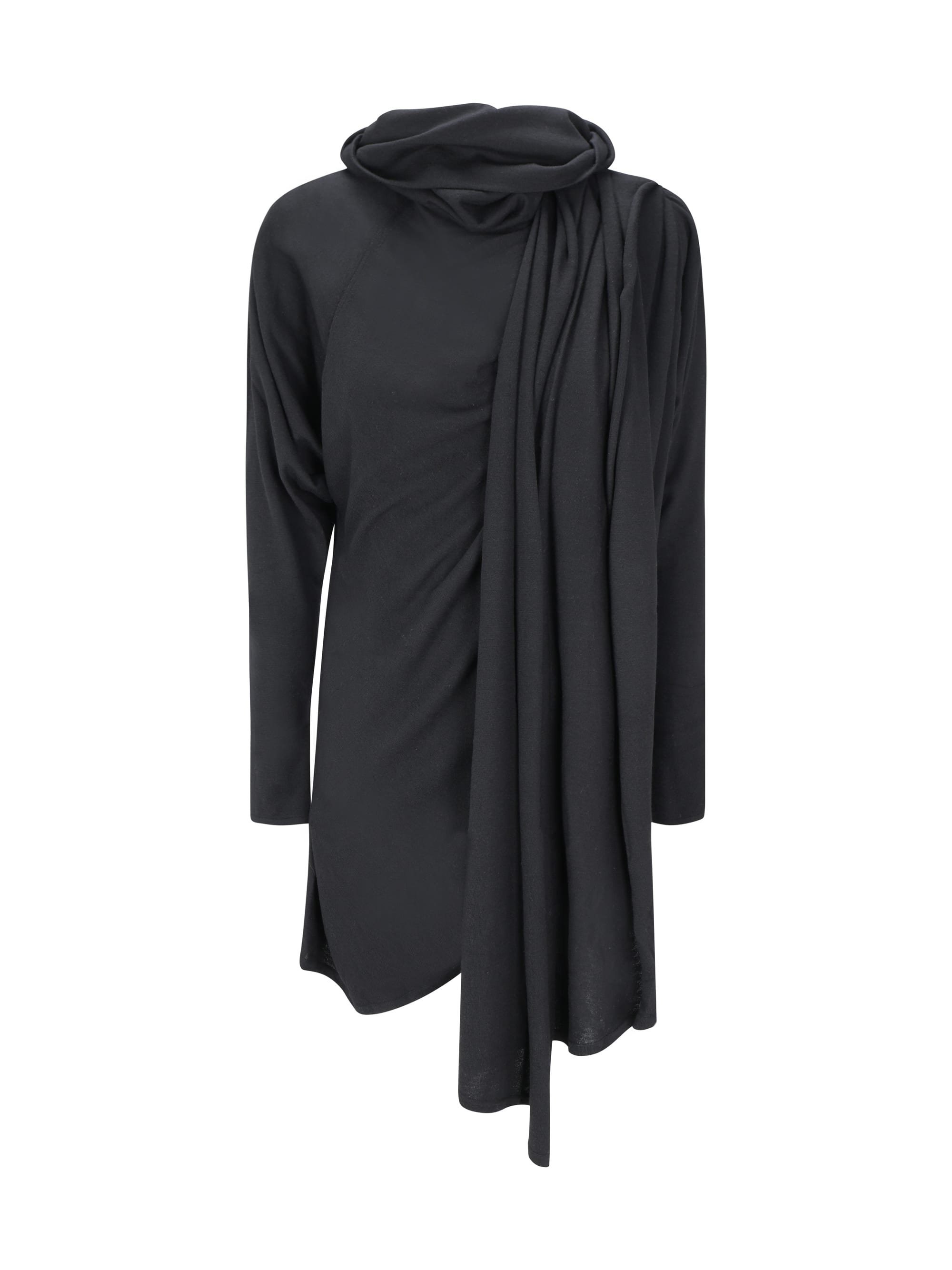 hooded wool dress