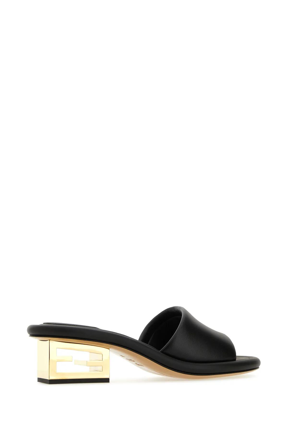 サンダル・ミュール Fendi Black Nappa Leather Baguette Mules Fendi Black Nappa Leather Baguette Mules | italist