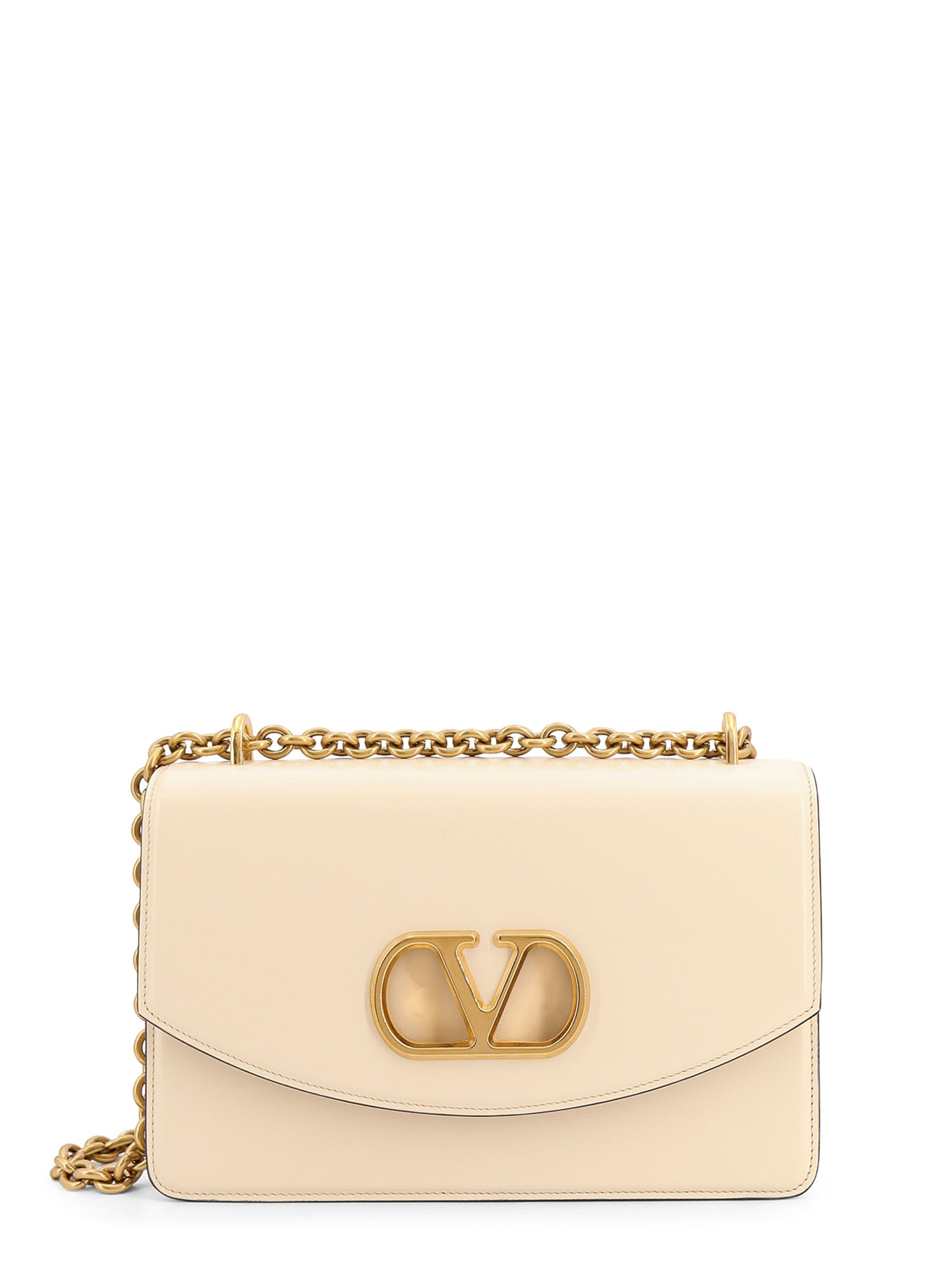 【関税&送料込】Valentino Garavani Ivory Leather Vain Should Valentino Garavani Ivory Leather Vain Shoulder Bag | italist