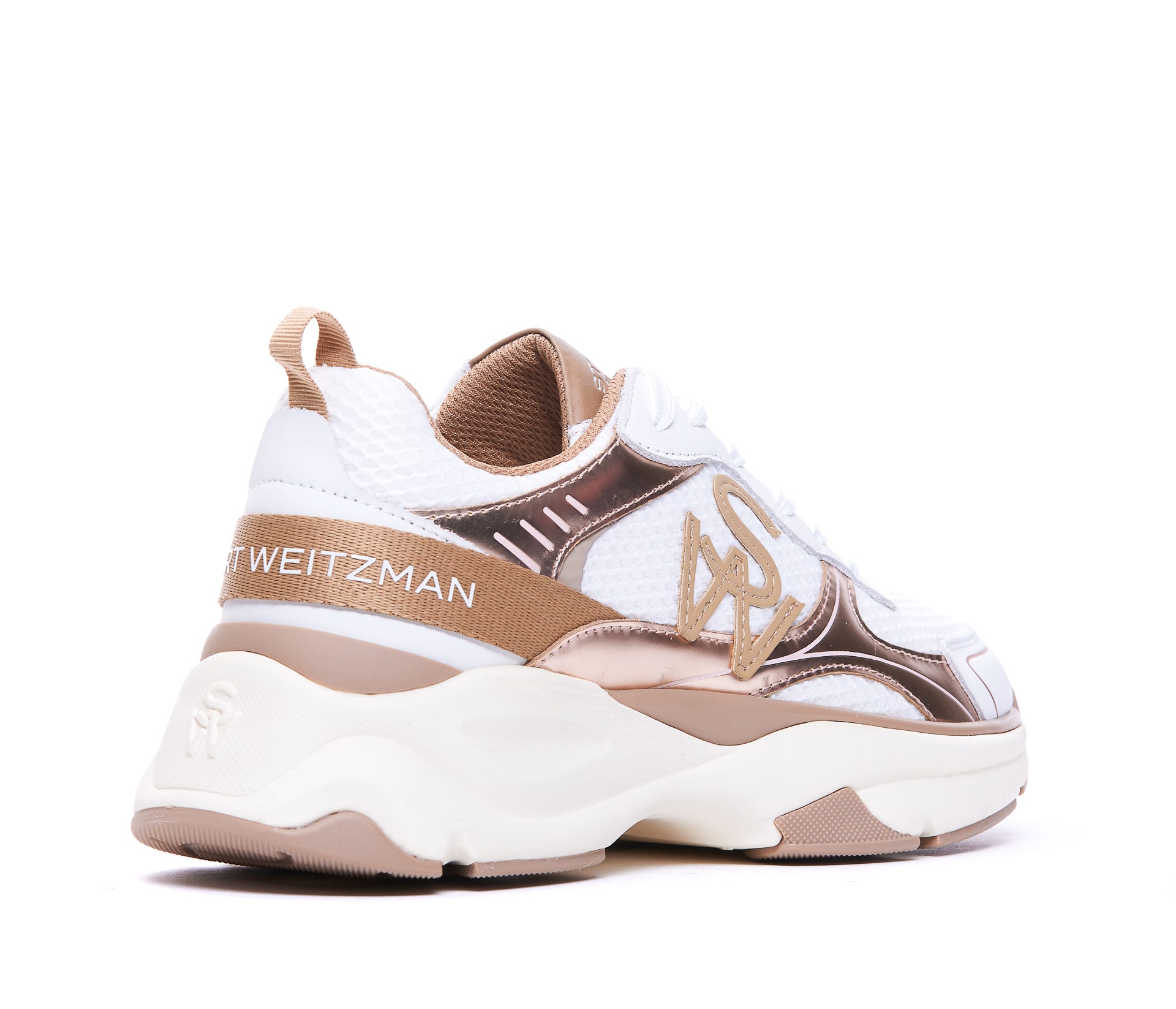 STUART WEITZMAN SWレスアッフトレナ SK267SWTRAINER CFGXME SW TRAINER in WHTE/COOL GREY MULTI/COOL GREY for Women