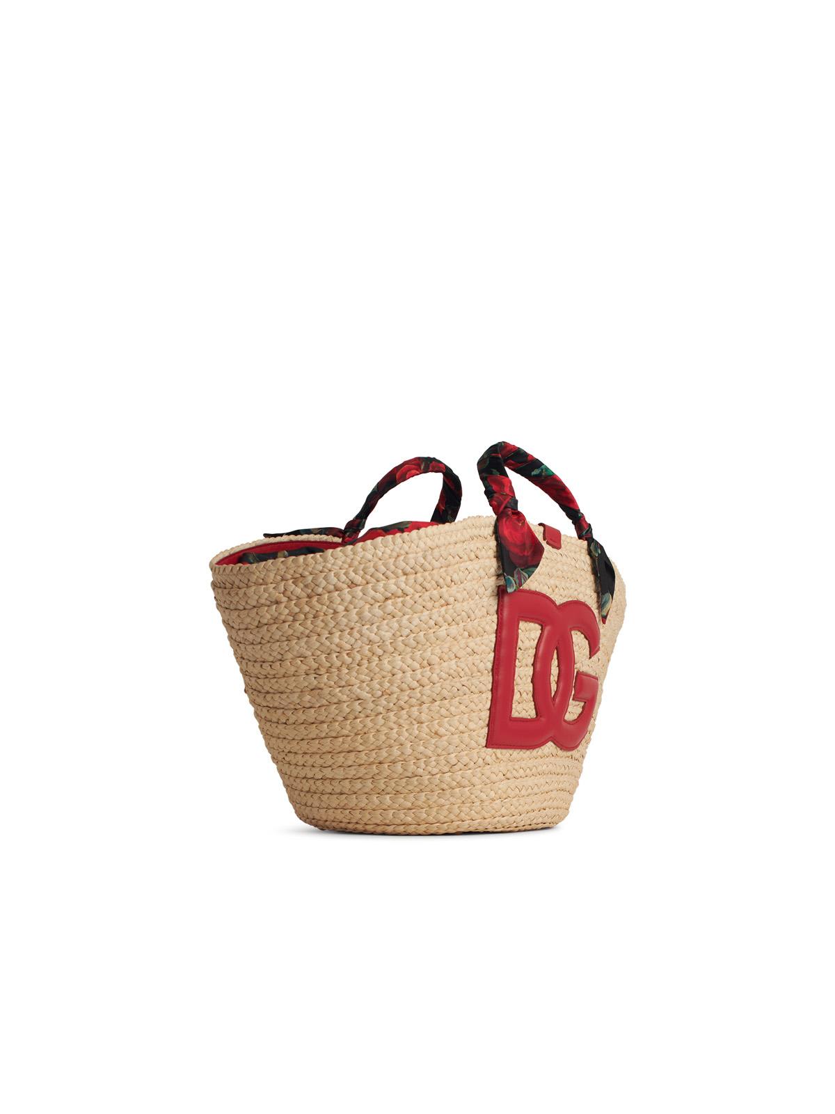 Dolce & Gabbana 'rafia' Red Corn Blend Shopping Bag Dolce & Gabbana 'rafia' Red Corn Blend Shopping Bag