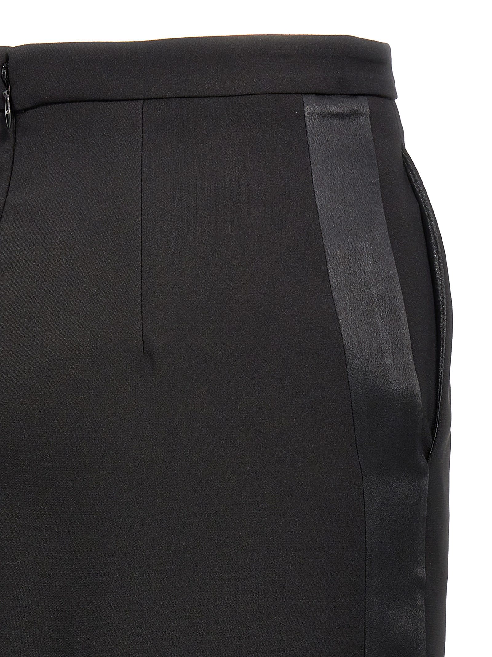 スカート ELISABETTA FRANCHI SS25 Longuette skirt (GO09951E2 110) Elisabetta Franchi stretch crêpe skirt with logoed zip