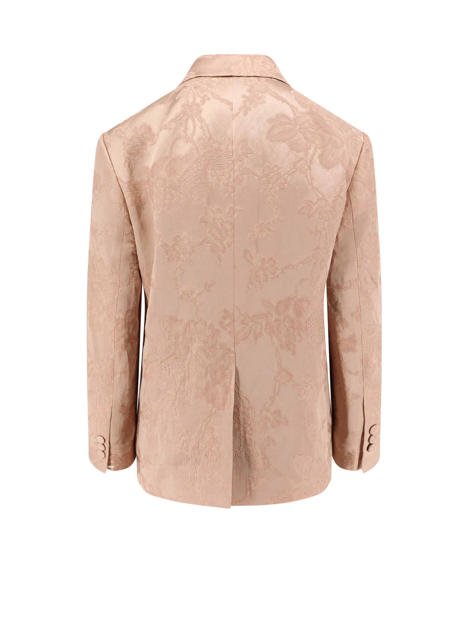 Dries Van Noten Jacquard Linen Blend Blazer With Floral