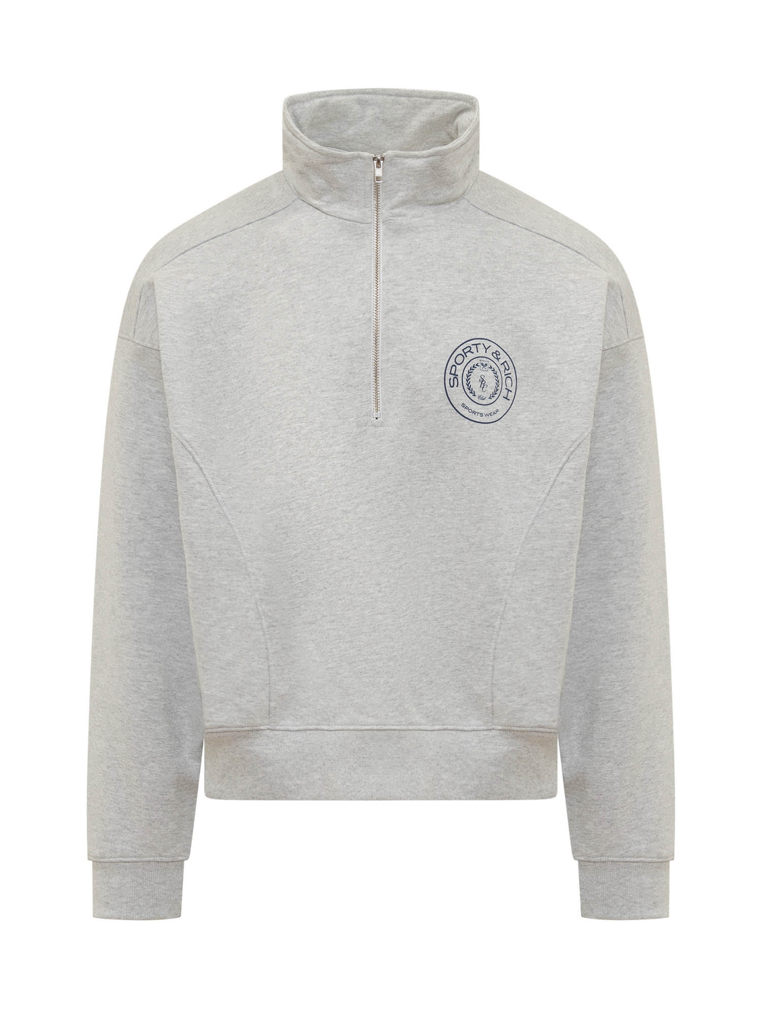 スウェット・トレーナー Sporty & Rich Monaco Quarter Zipper Man to Man Header Grey N Sporty & Rich Monaco Quarter Sweatshirt | italist