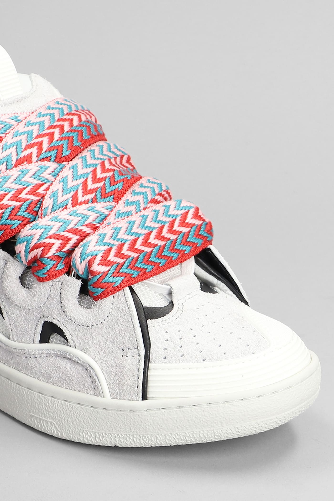 Lanvin Curb Sneakers In White Leather | italist