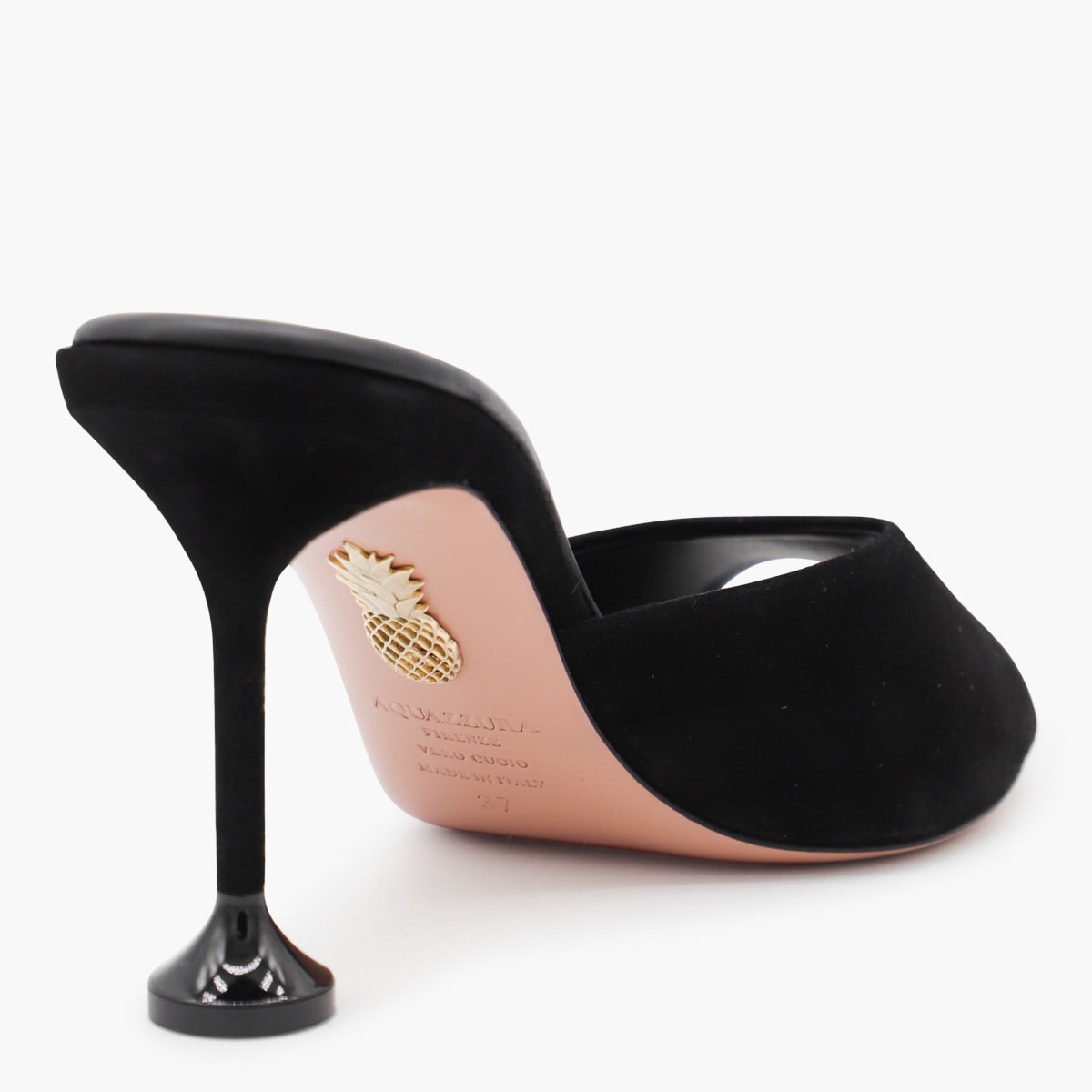 サンダル・ミュール AQUAZZURA BLACK LEATHER BISOUS 85 SANDALS Aquazzura Black Leather Bisous Mule 85 Sandals | italist