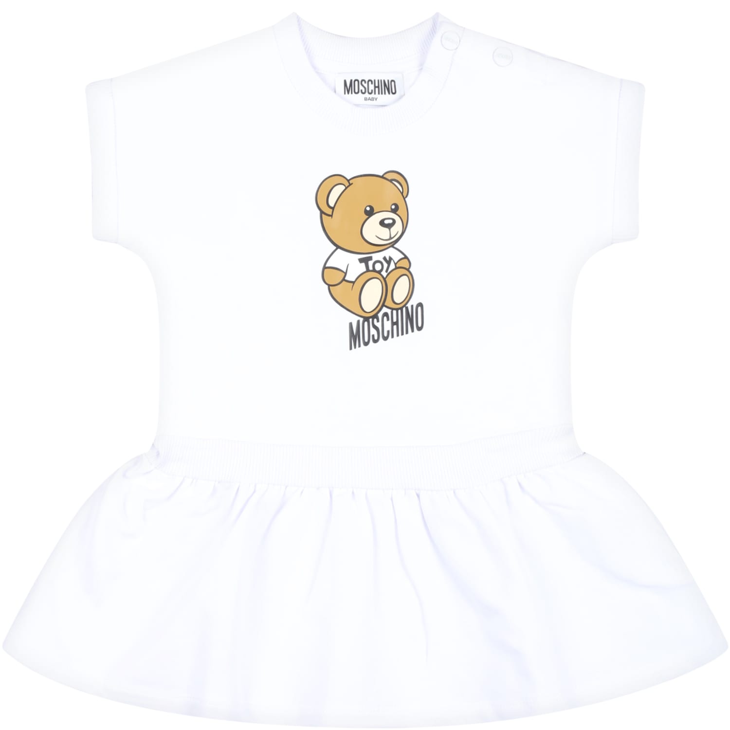 Moschino Teddy Bear Heart Balloons Dress With Tulle Kids