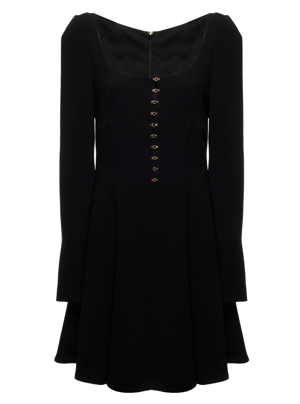 black viscose corset dress woman blumarine