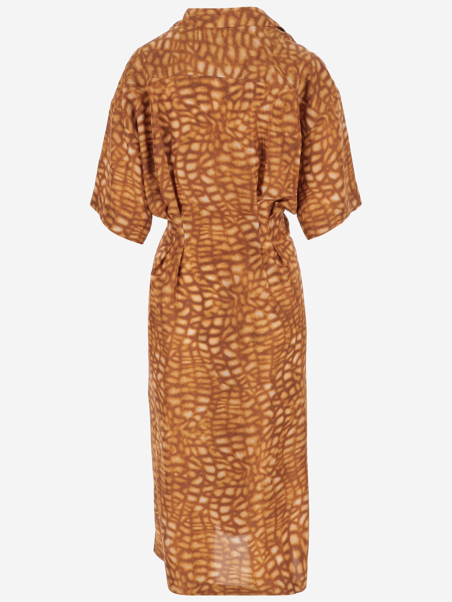 Dries Van Noten silk dress with lateral knot シルクドレス Dries Van Noten Silk Long Dress | italist