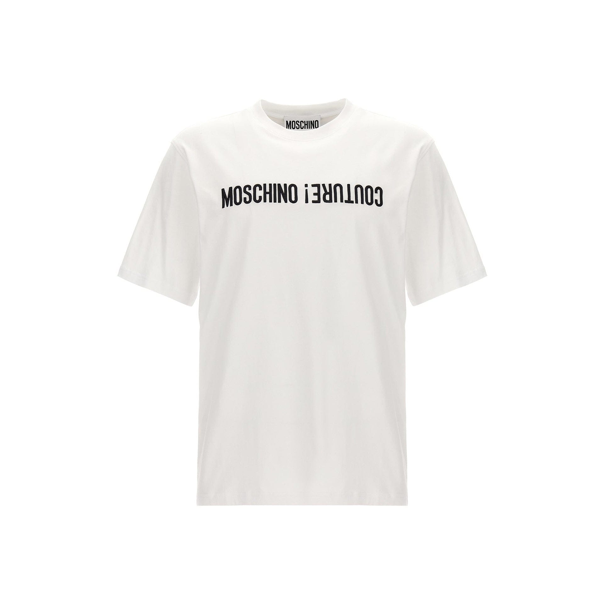 Tシャツ・カットソー Moschino FW24 UPSIDEDOWN LOGO SHIRT (02267035_1001) Moschino Upside Down Logo T-shirt | italist