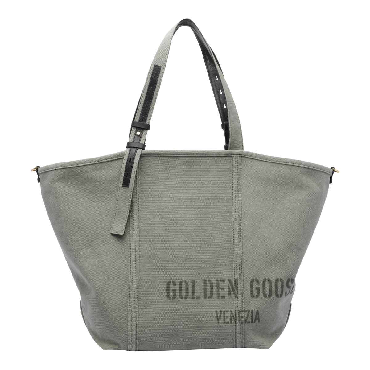 トートバッグ Golden  Deluxe Brand 24.7 Ew Shopping Bag In Canvas Shopping 24.7 Ew Tote in taupe canvas – Deliberti