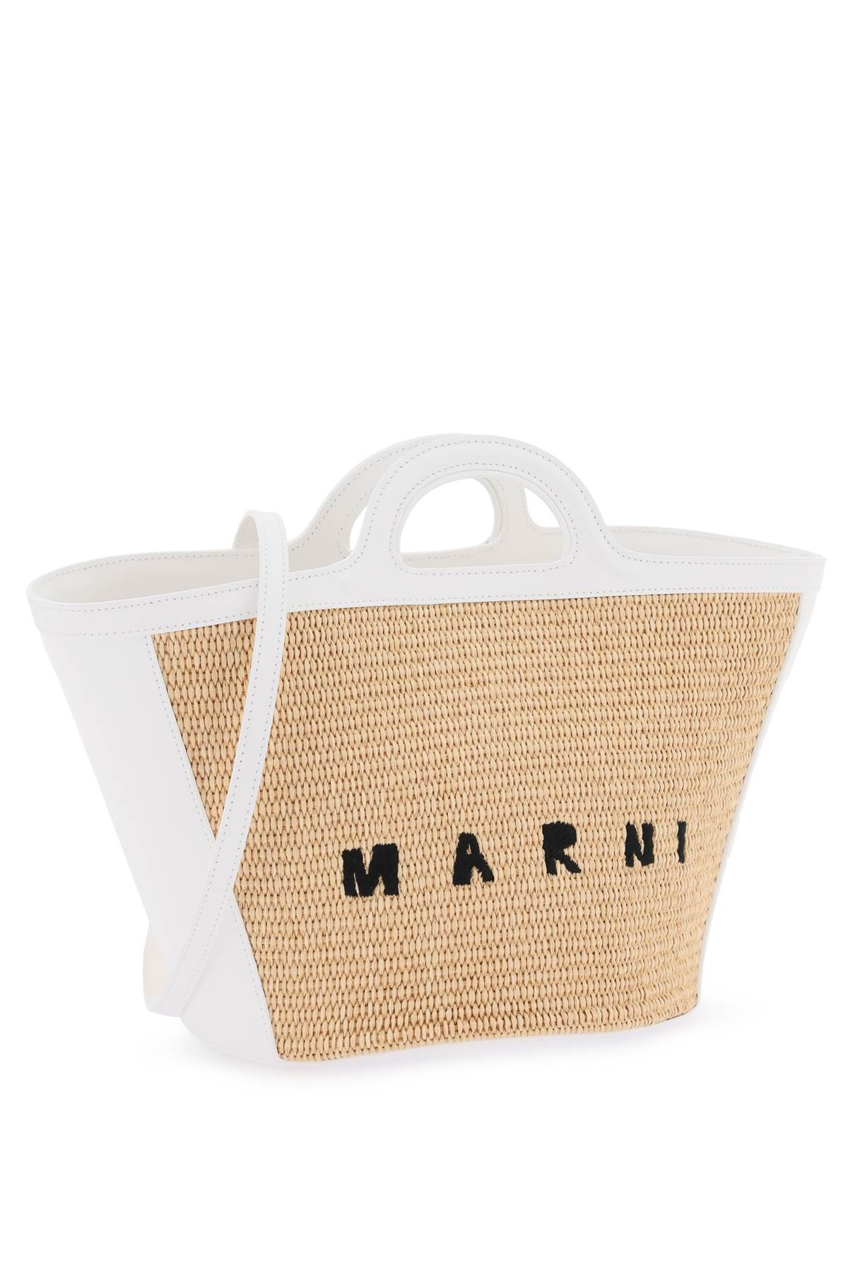 【関税&送料込】Marni Ivory Raffia And Leather Tropicalia Bu Tropicalia Micro Bag in ivory leather and raffia-effect
