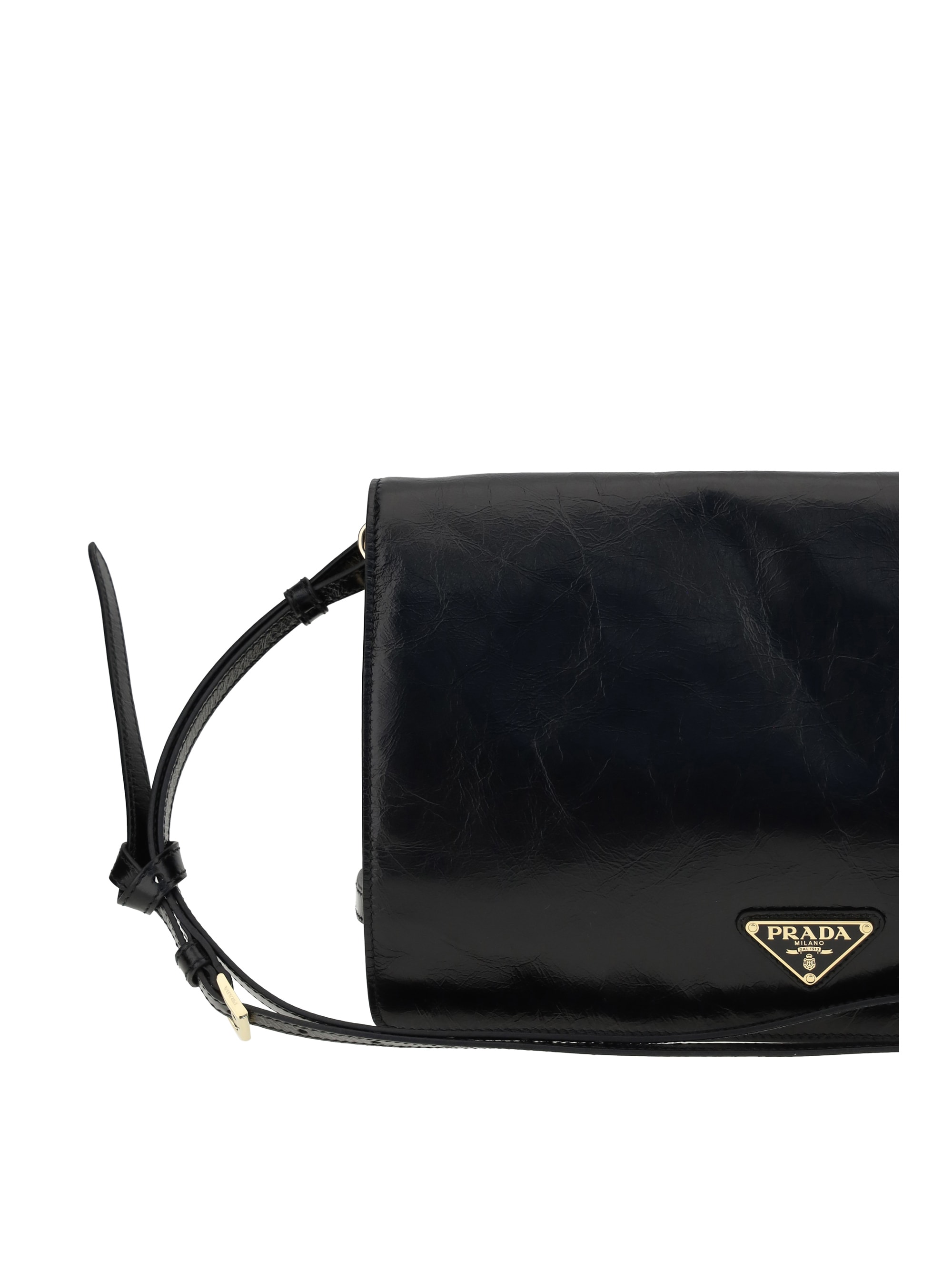 Prada Crinkled Leather Shoulder Bag | italist