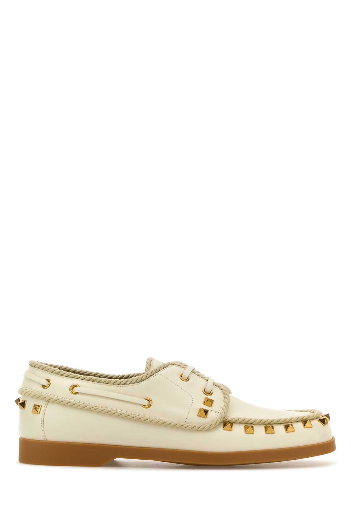 【関税&送料込】Valentino Garavani Ivory Leather Lace-Up Sho Valentino Garavani Ivory Leather Lace-up Shoes | italist