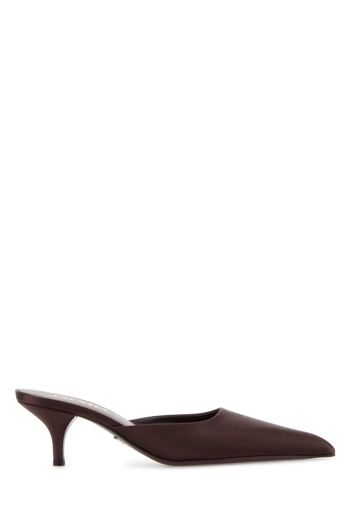 Prada Burgundy Satin Mules | italist