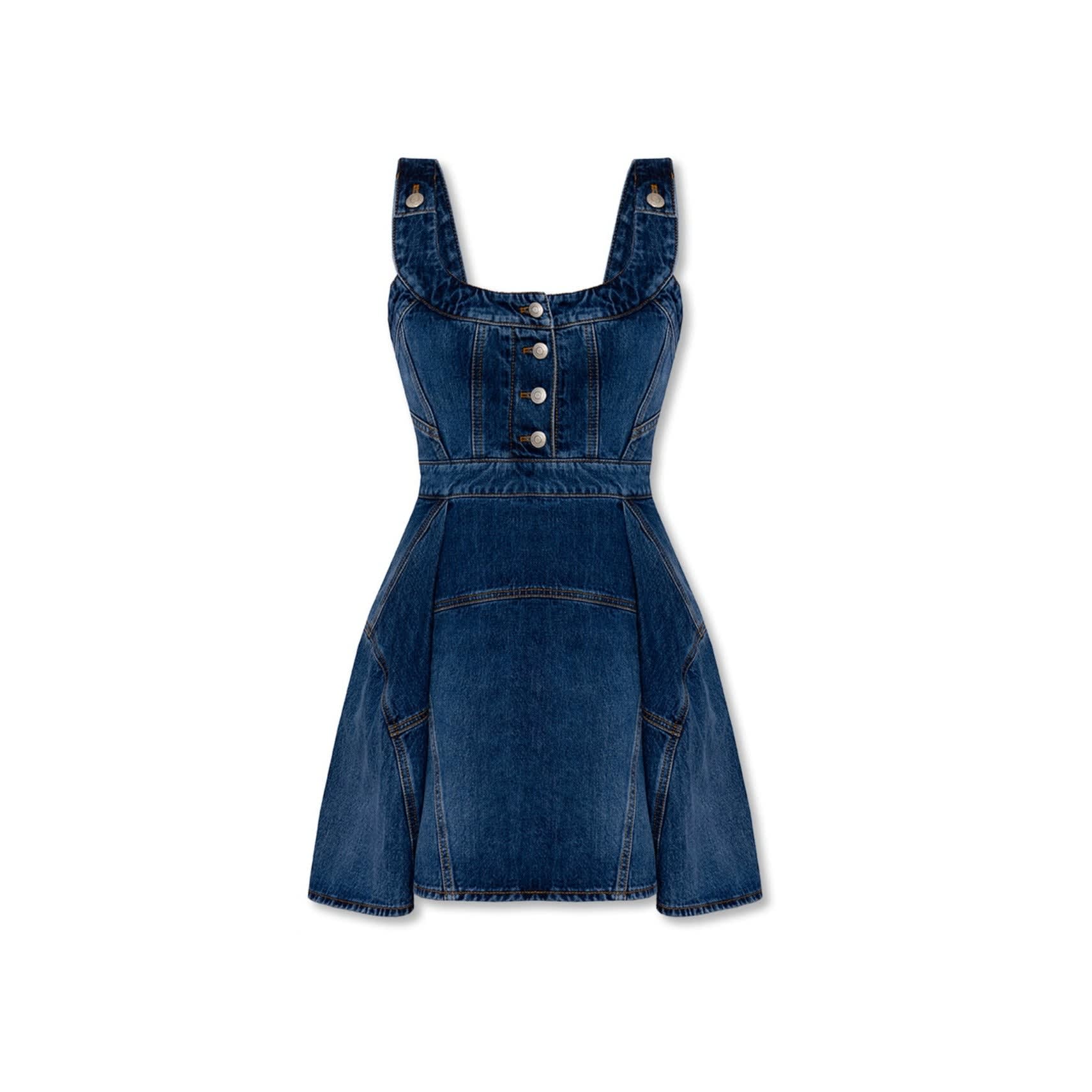 denim mini dress