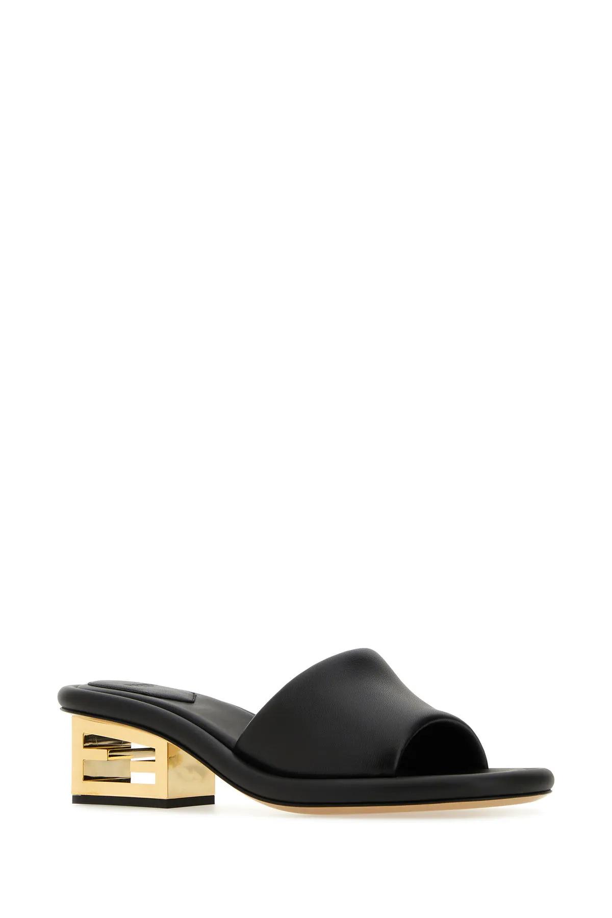 サンダル・ミュール FENDI Black Nappa Leather Baguette Mules Fendi Black Nappa Leather Baguette Mules | italist