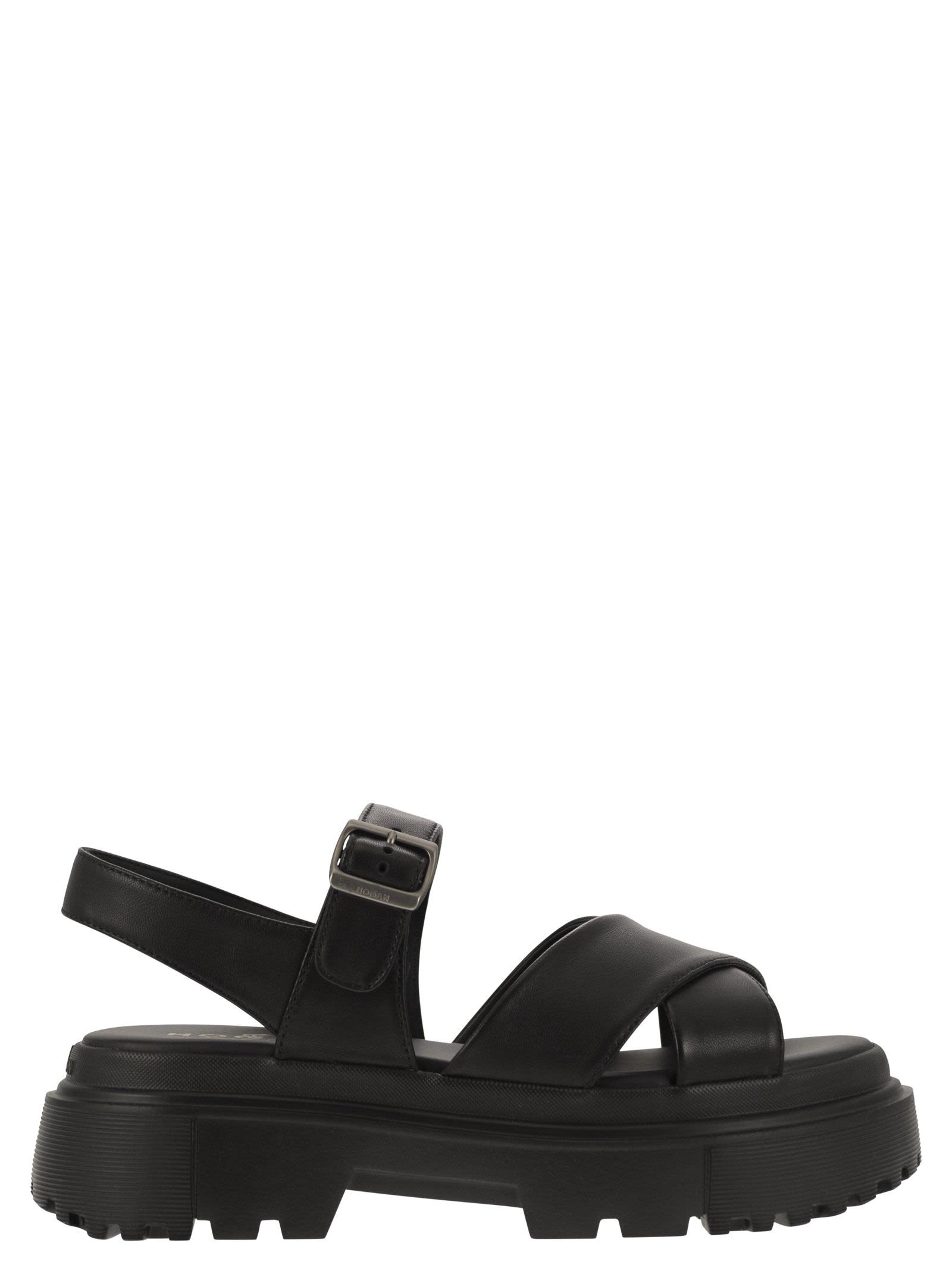 サンダル・ミュール HOGAN SS24 Leather sandal with midsole (HXW6440FJ20LE9B999) Hogan Leather Sandal With Midsole | italist