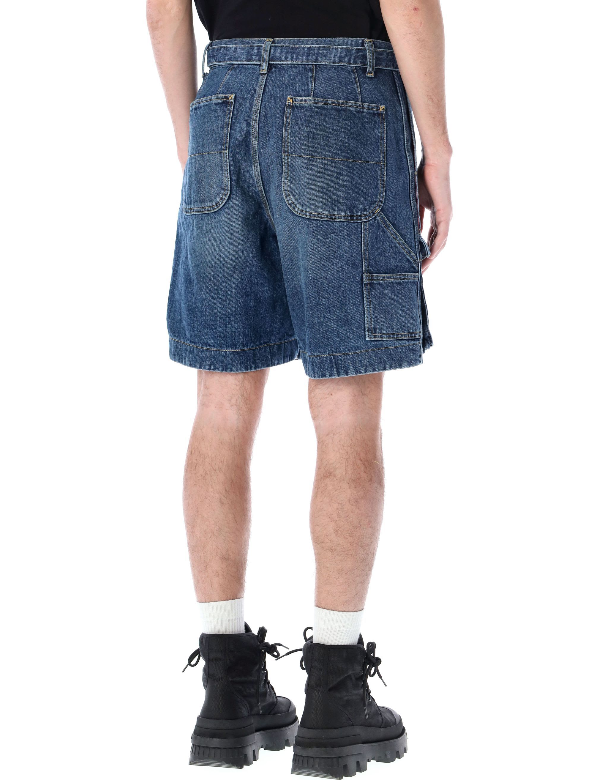 Indigo Mix Denim Shorts by sacai on Sale