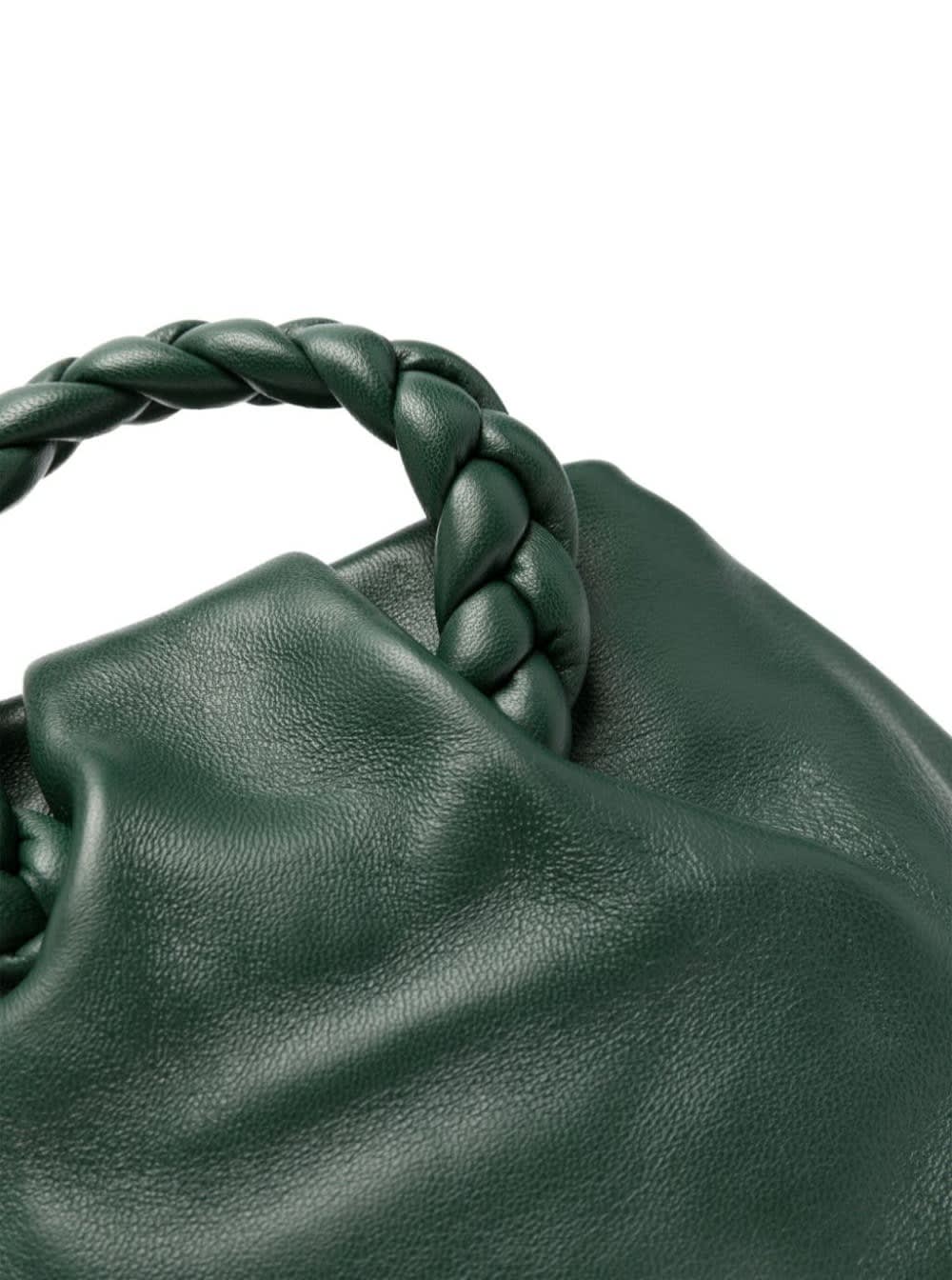 Hereu 'bombon' Braided Handle Leather Crossbody Bag in Green