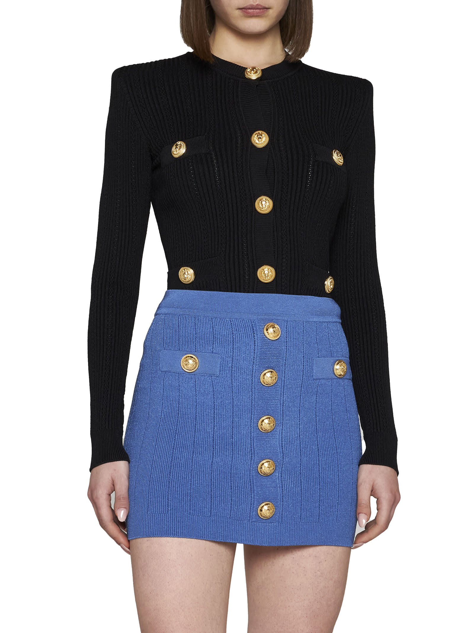 スカート BALMAIN Logo button skirt Balmain Logo Button Knit Skirt | italist