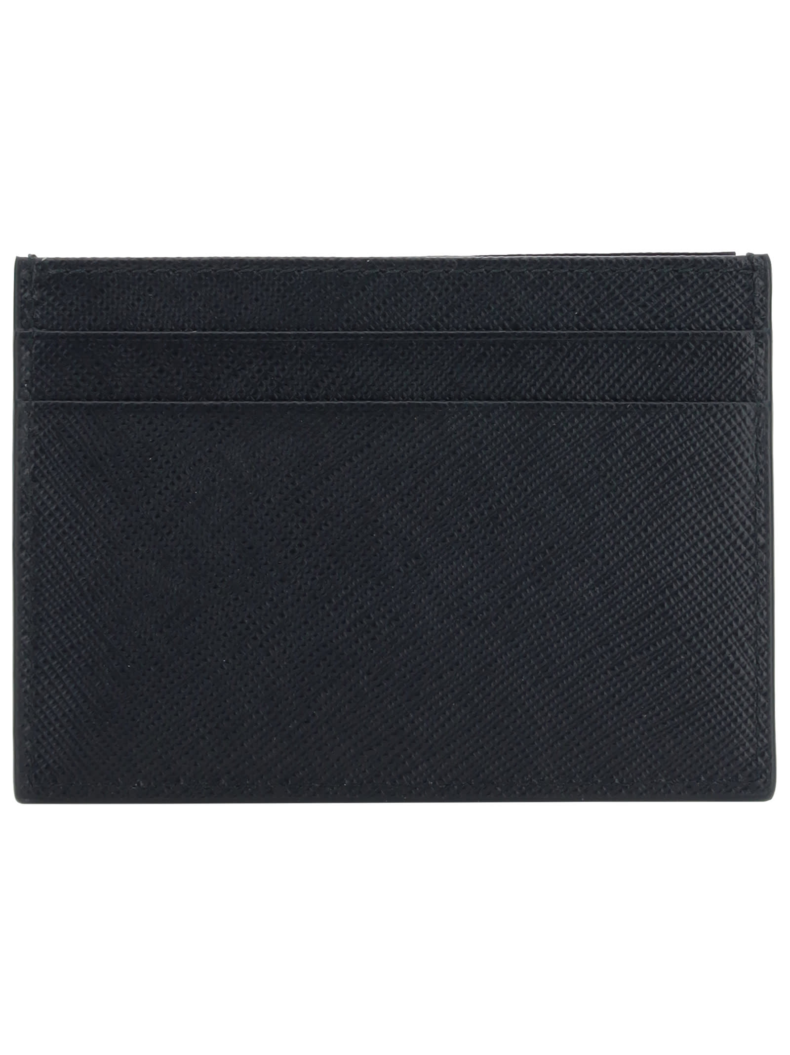 【PRADA / プラダ】グレインレザー カードホルダー /card holder Prada - Black Grained Leather Zip Card Holder | Mitchell Stores