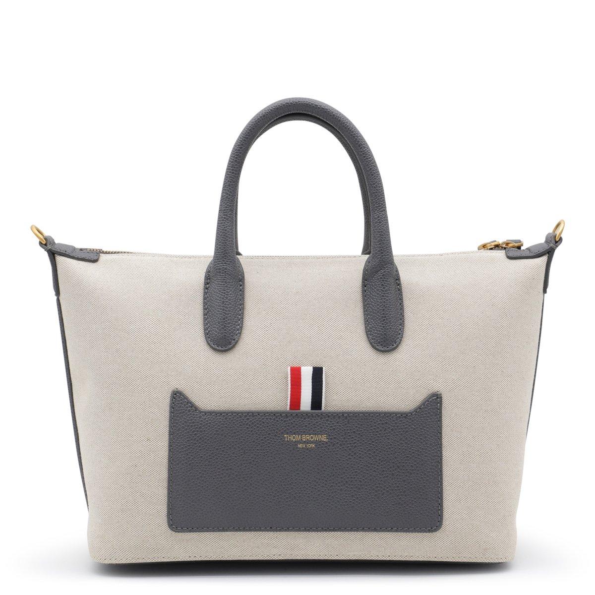 【関税&送料込】Thom Browne Sand Canvas Duffle Small Handbag Thom Browne Sand Canvas Duffle Small Handbag | italist