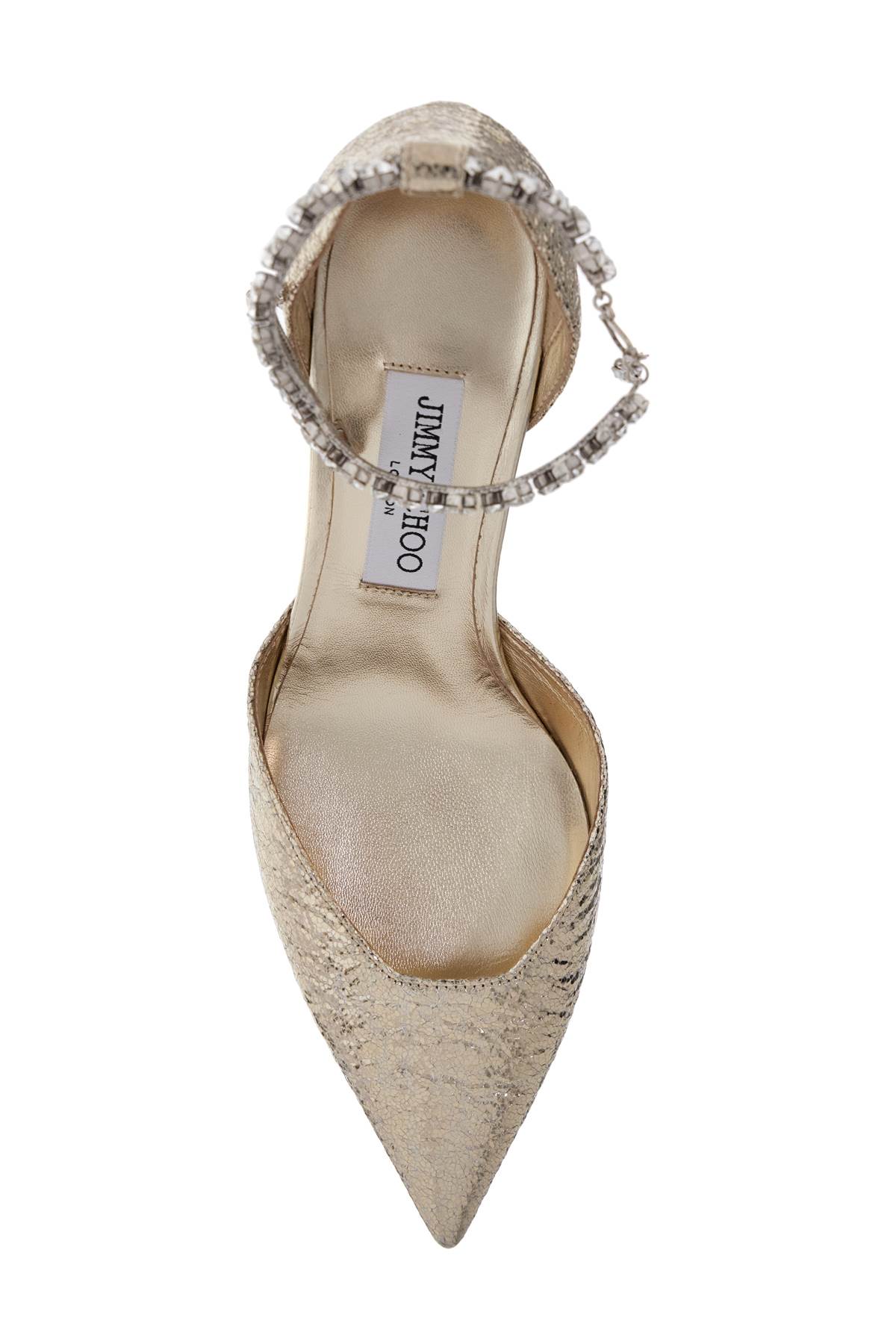パンプス JIMMY CHOO STEVIE 50 LLIC CRINK JIMMY CHOO Stevie 50 crystal-embellished metallic crinkled