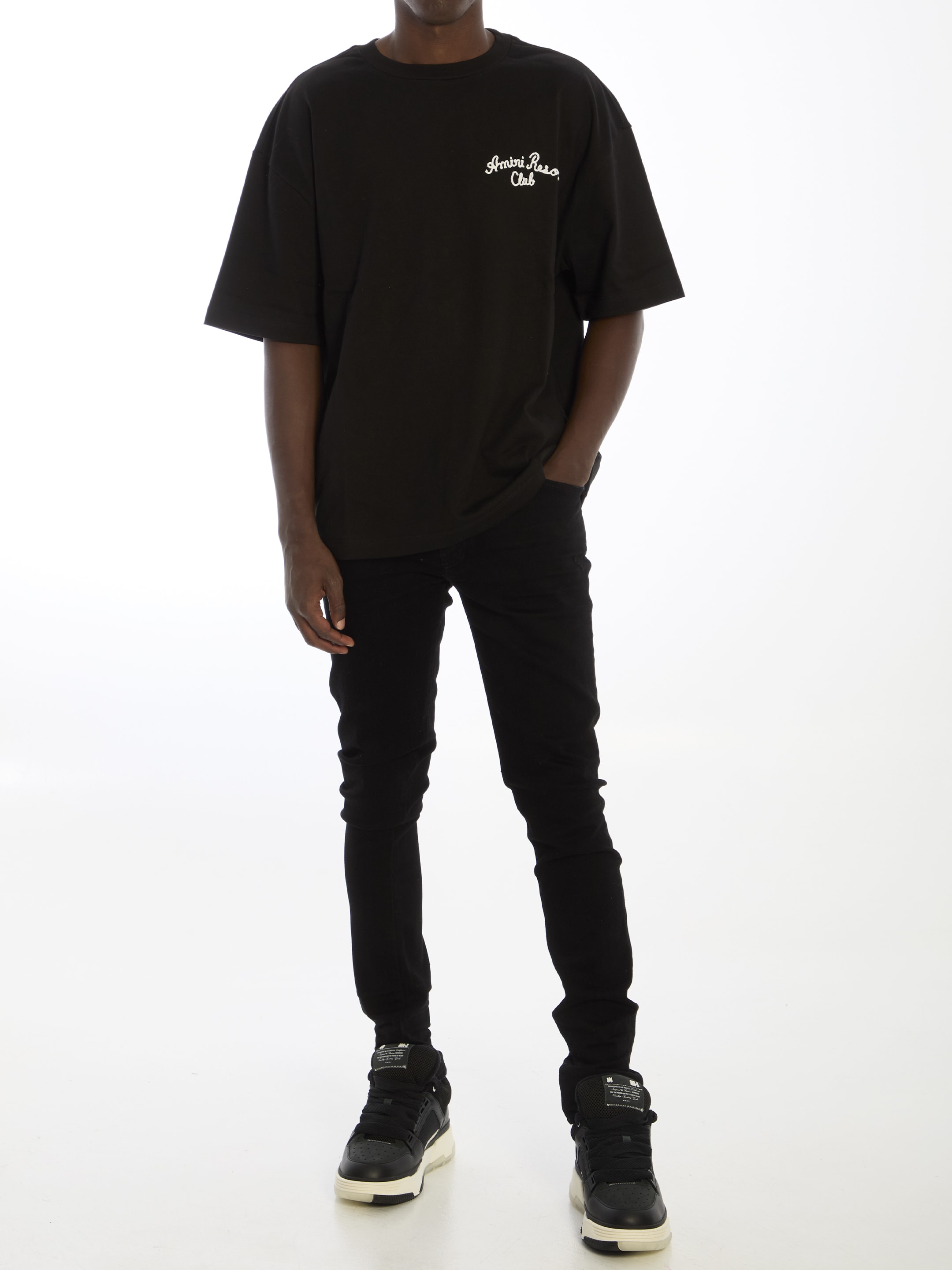 大人気★【AMIRI】Resort Club 半袖Tシャツ AMIRI Resort Club Cotton T-shirt | Black | FARFETCH