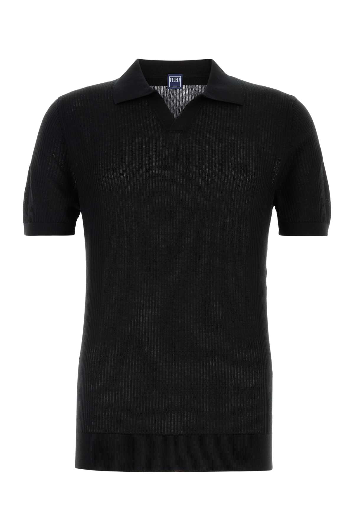 【関税&送料込】Fedeli T-shirts and Polos Black Fedeli Black Cotton Polo Shirt | italist