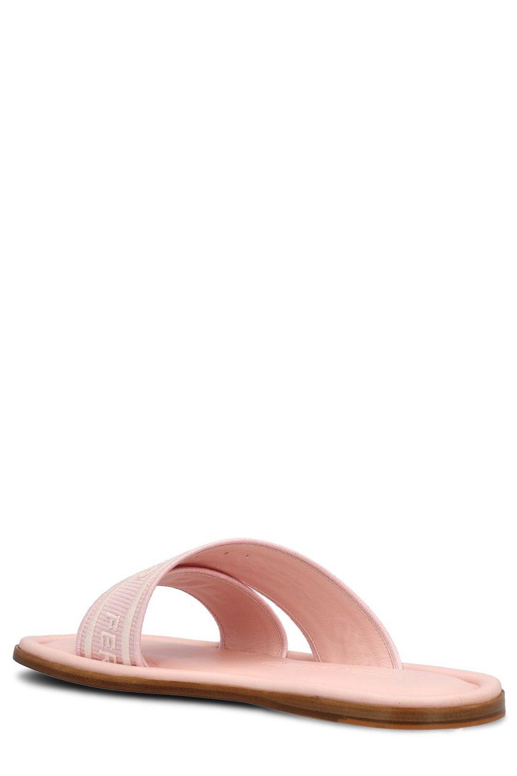 Ferragamo Logo Embossed Slip-on Sandals | italist